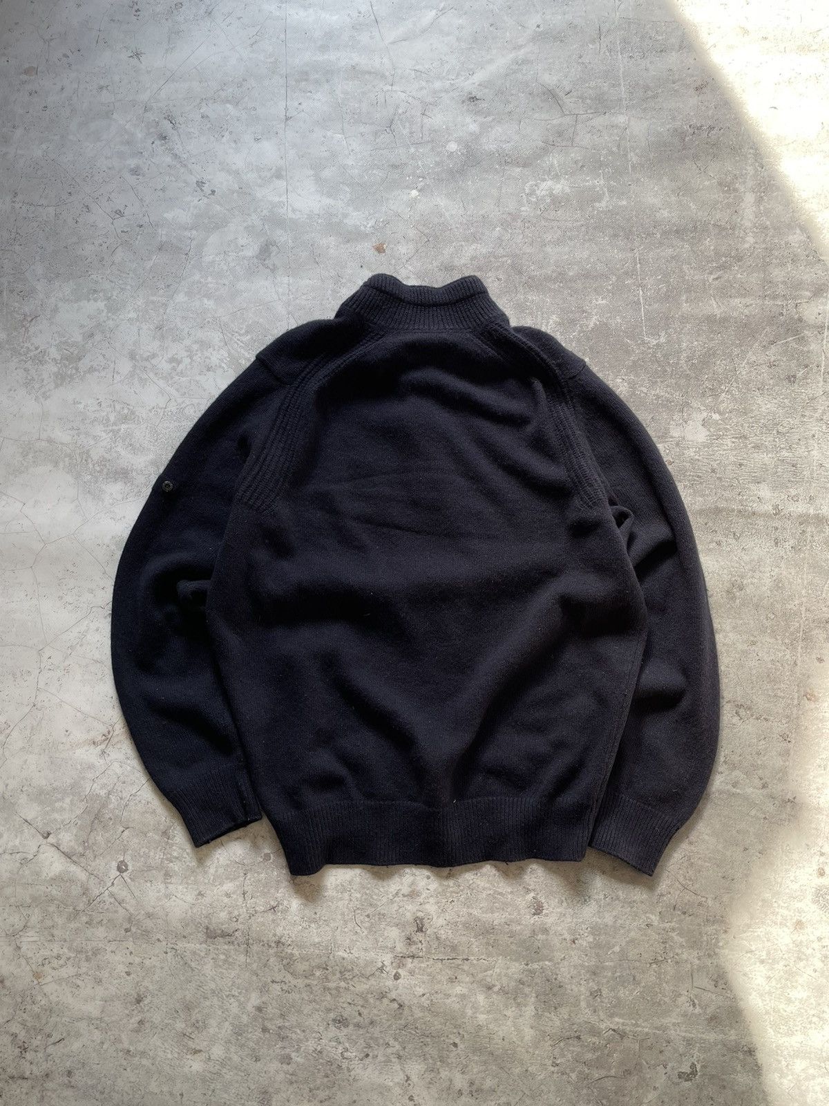 Stone Island Stone Island Navy Wool Buttoned Quarter Zip Knit Sweater Size US XL / EU 56 / 4 - 2 Thumbnail