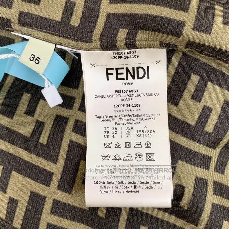 Fendi Fendi Dark brown logo aged flower full-print silk lapel lo Size XXS / US 00 / IT 34 - 6 Thumbnail