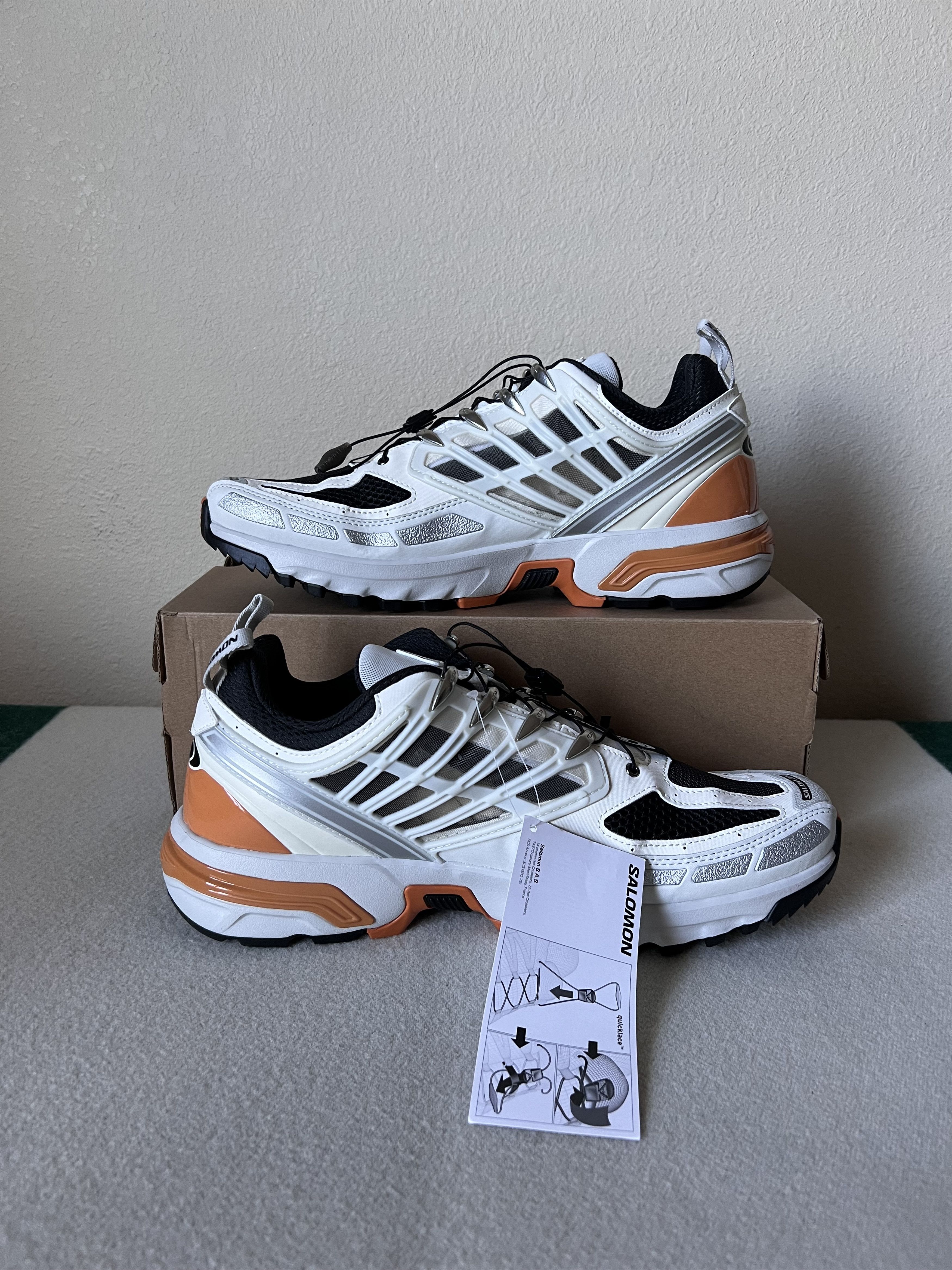 Salomon Salomon ACS Pro Sneakers in White Orange Size US 12.5 / EU 45-46 - 3 Thumbnail