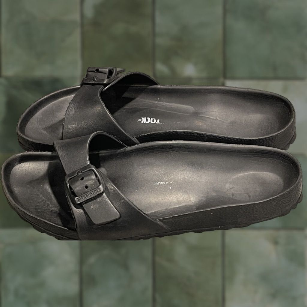 Birkenstock Birkenstock Madrid EVA Black EU38 US7 Women Sandal Slip On Adjustable Buckle Slide Womens Size US 7 / IT 37 - 1 Thumbnail