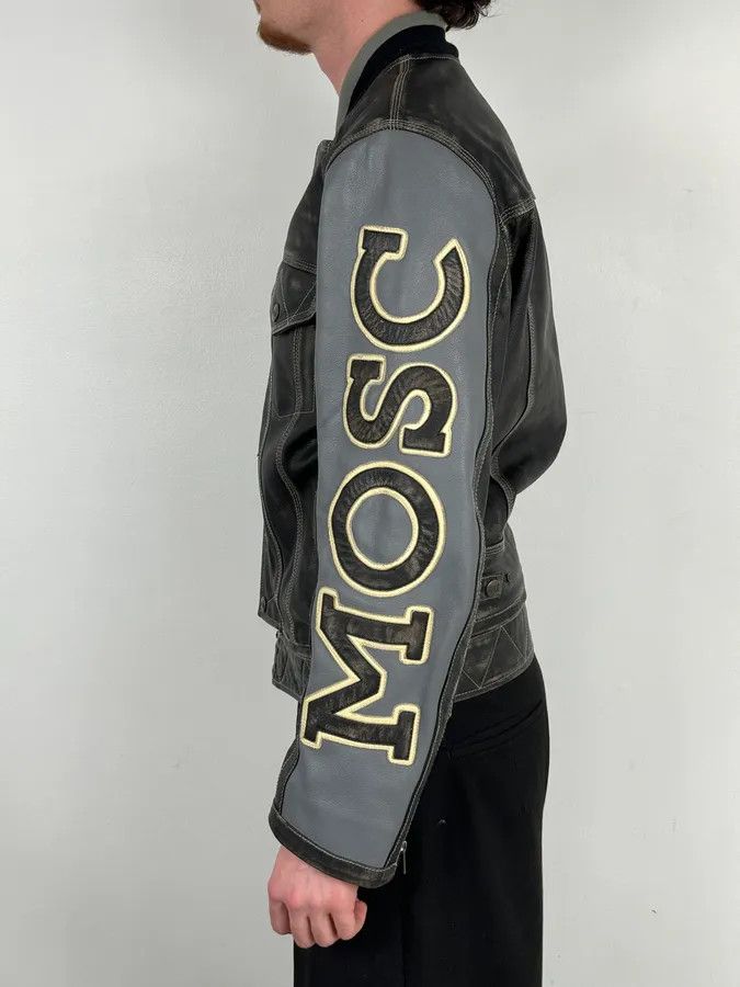 Moschino AW2020 Moschino Faded Leather Trucker Bomber Grey Jacket Size US M / EU 48-50 / 2 - 3 Thumbnail
