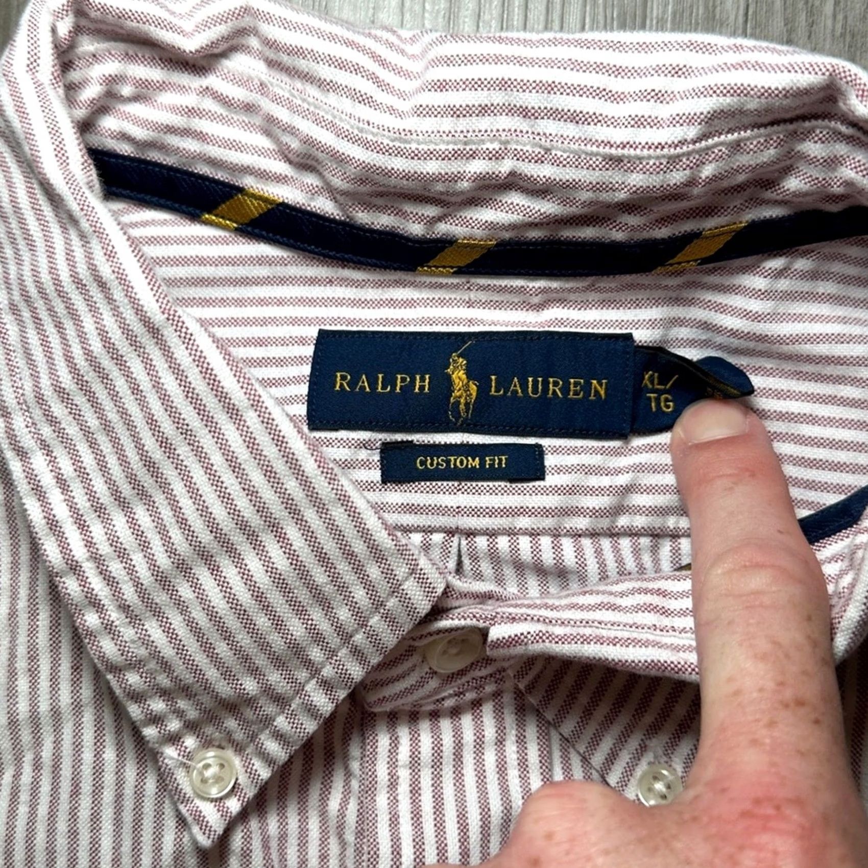 Ralph Lauren Ralph Lauren Custom Fit Striped Long Sleeve Button Down - XL Mens White Cotton 100% Size US XL / EU 56 / 4 - 7 Thumbnail