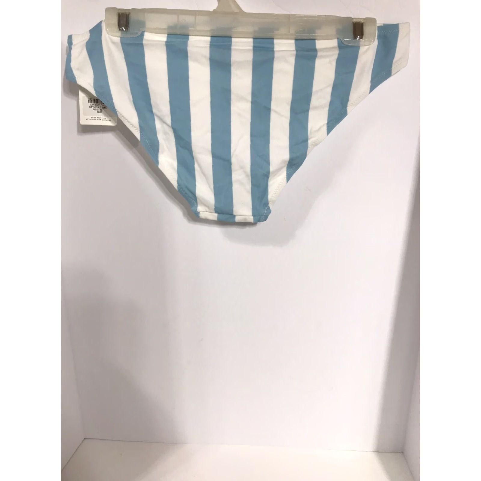 Vintage Lively Striped Bikini Bottoms Womens Size M Blue/White NWT Size 32" / US 10 / IT 46 - 2 Thumbnail