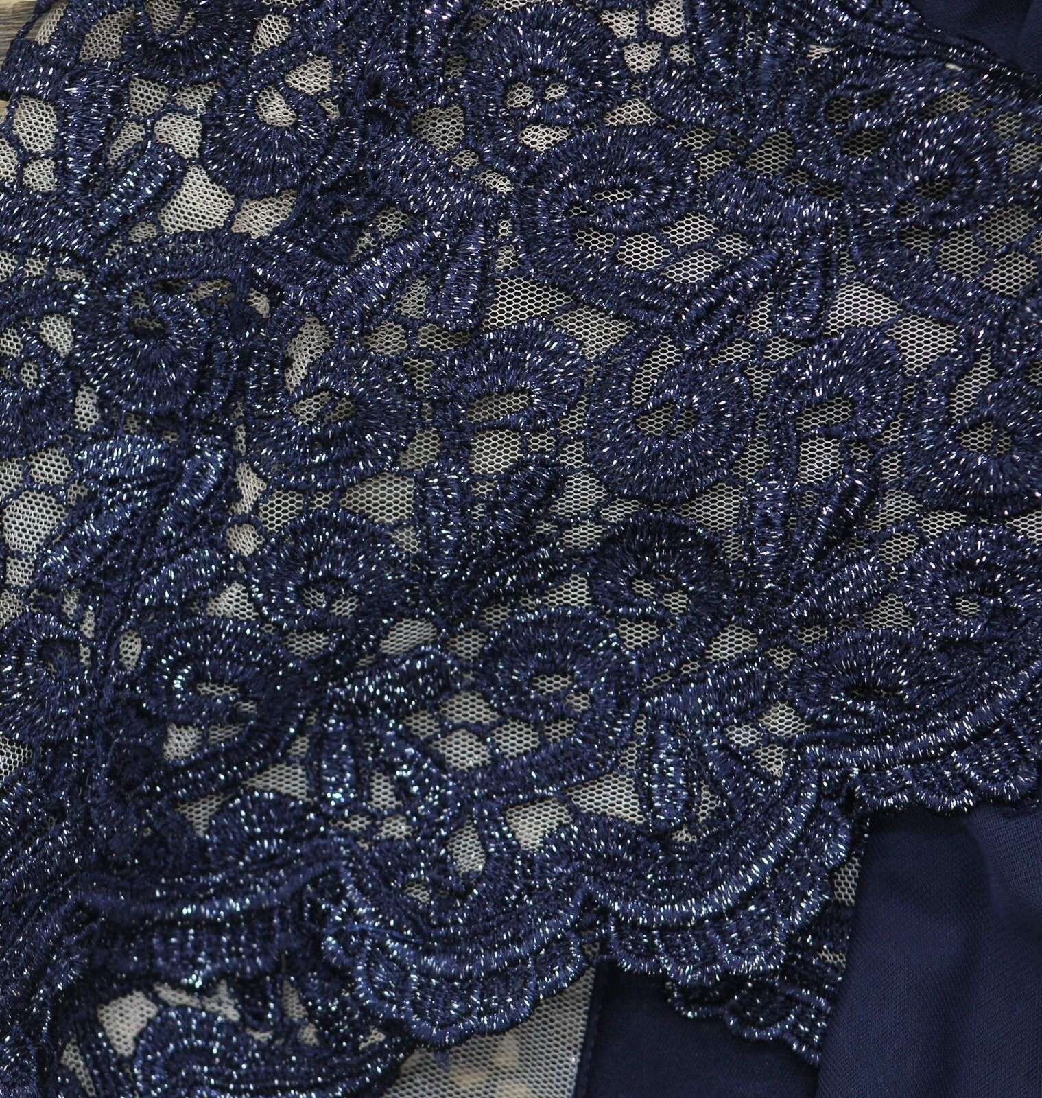 Other X By Xscape Plus Ruched Lace Gown Dress Xc121w Navy Blue 14w Size XL / US 12-14 / IT 48-50 - 6 Thumbnail