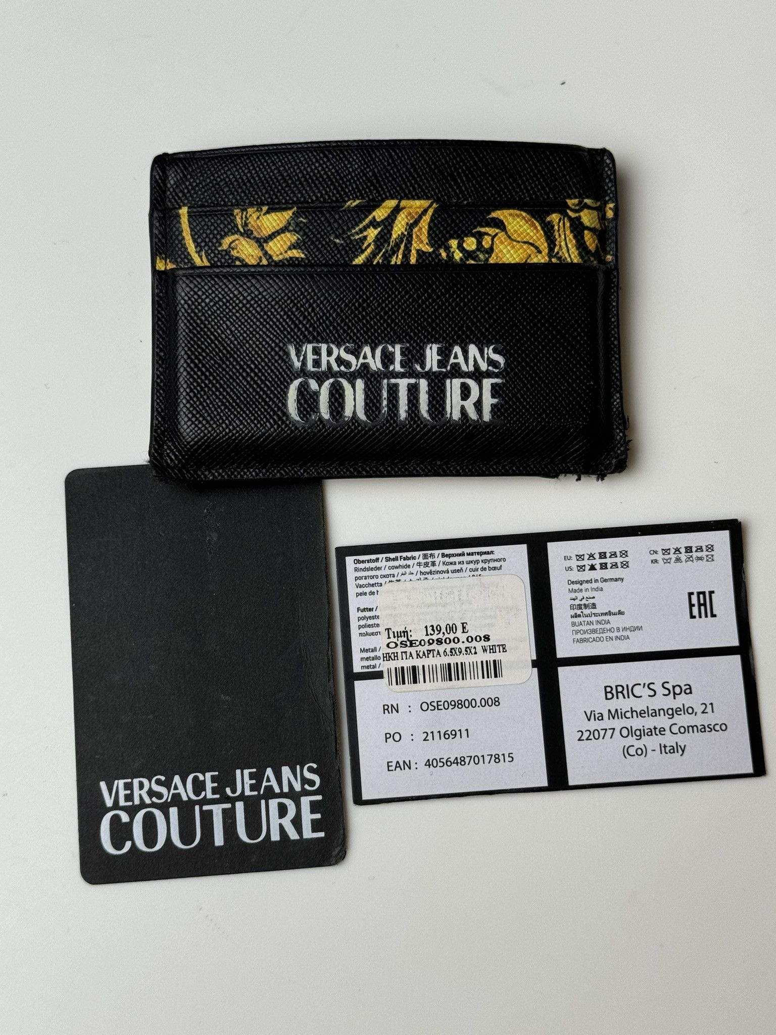 Versace Jeans Couture baroque-print textured cardholder Size ONE SIZE - 9 Thumbnail