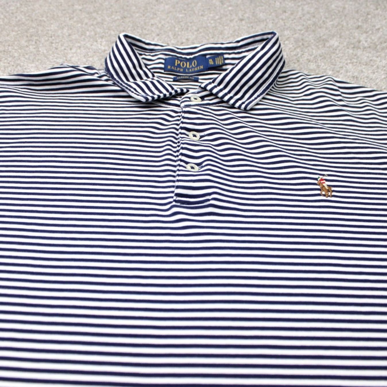 Polo Ralph Lauren Polo Ralph Lauren Shirt Mens XL Black/White Classic Fit Cotton S/S Polo by Ralph Lauren Shirt, Regular, Logo, Preppy (Vintage: No) Size US XL / EU 56 / 4 - 4 Thumbnail