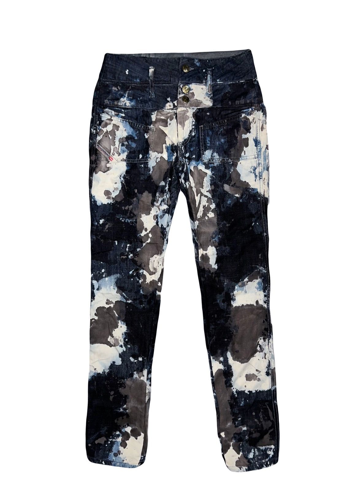 Diesel 2000s Diesel bleached pants 💙🖤 Size 26" / US 2 / IT 38 - 1 Thumbnail