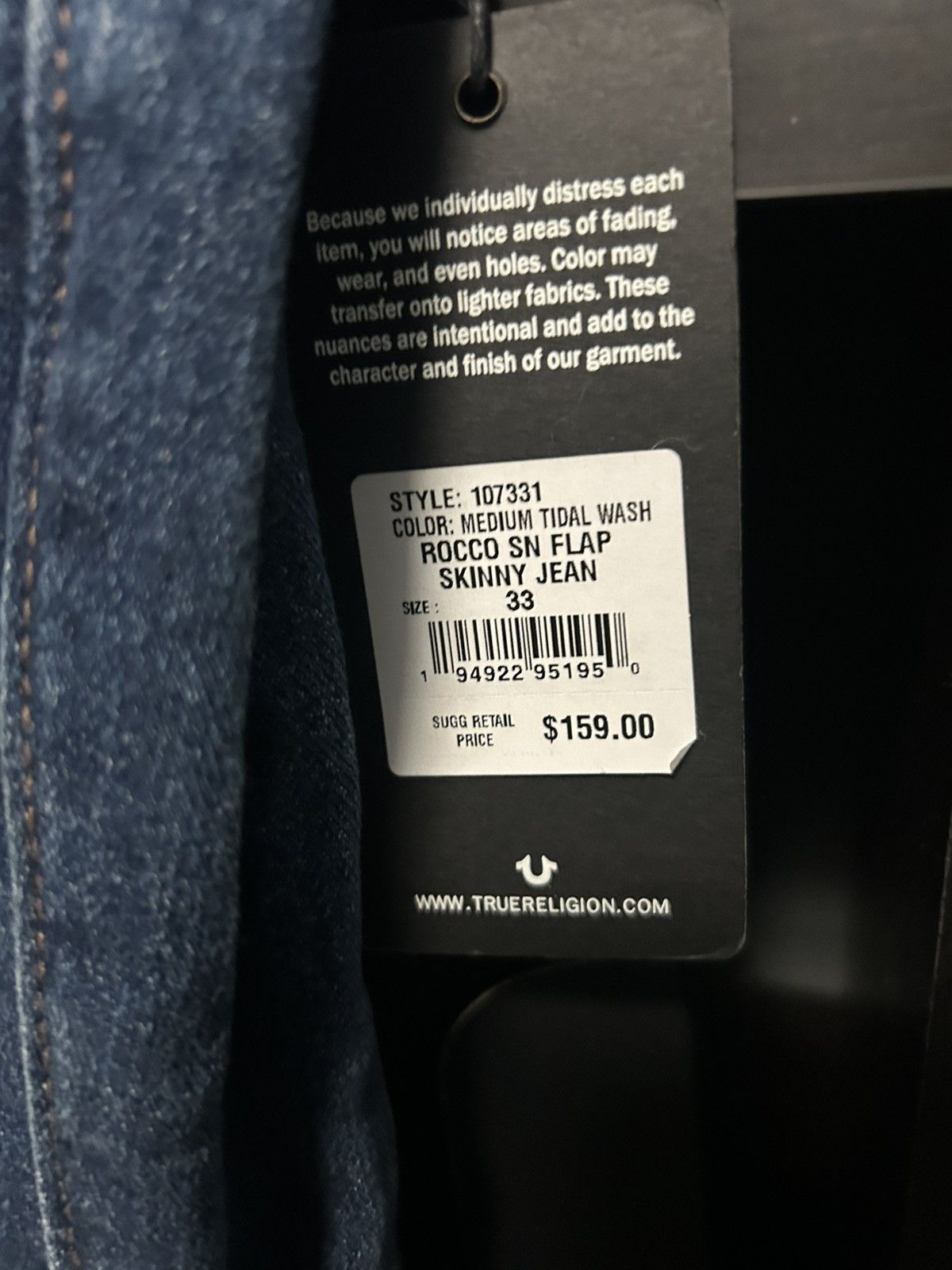 True Religion Mens true religion rocco skinny 33sz Size US 33 - 1 Thumbnail