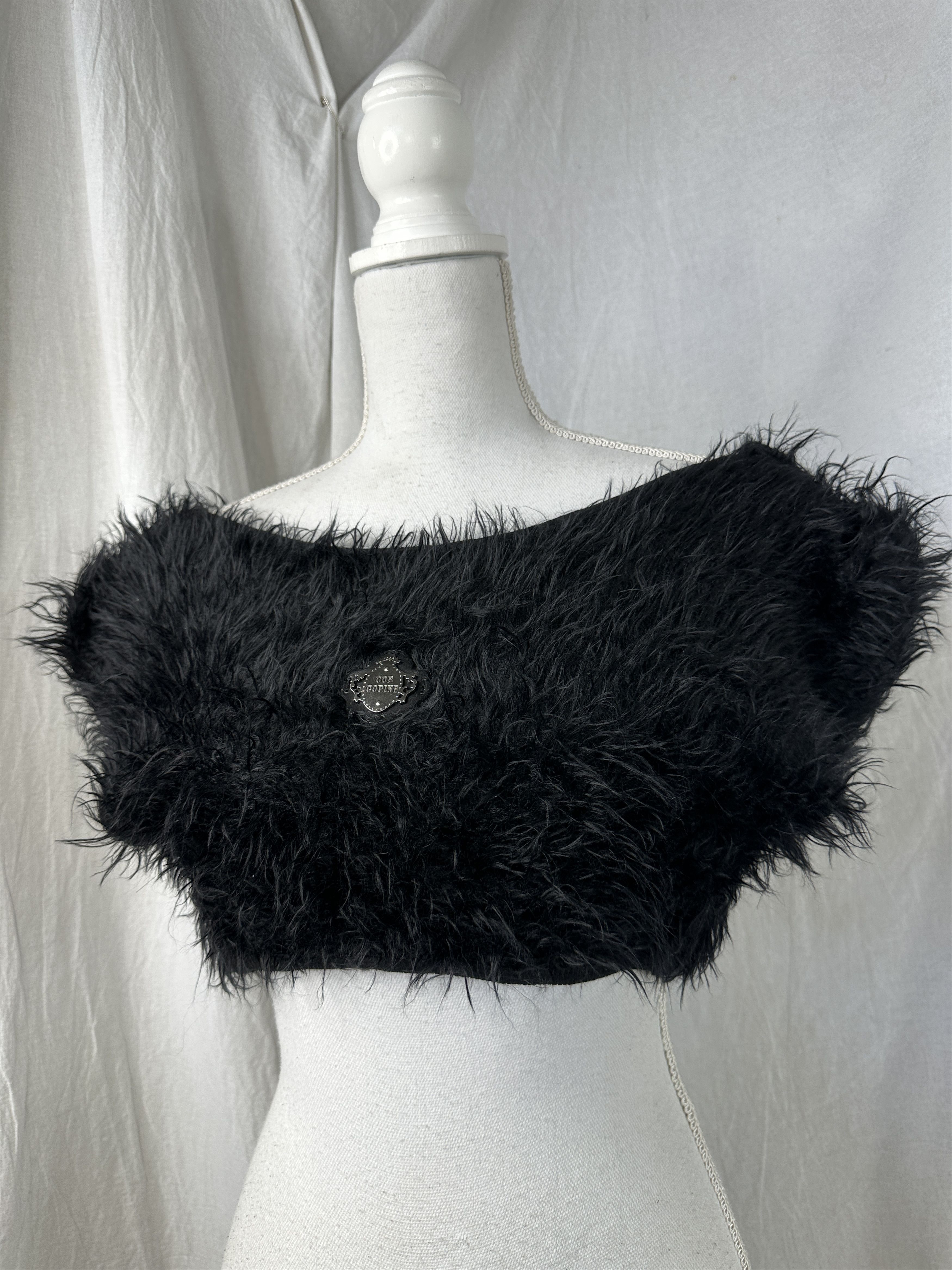 Cop Copine × Vintage Vintage Avant Garde Opium Y2K Fuzzy Cop Copine 00s Crop Top Size M / US 6-8 / IT 42-44 - 1 Thumbnail