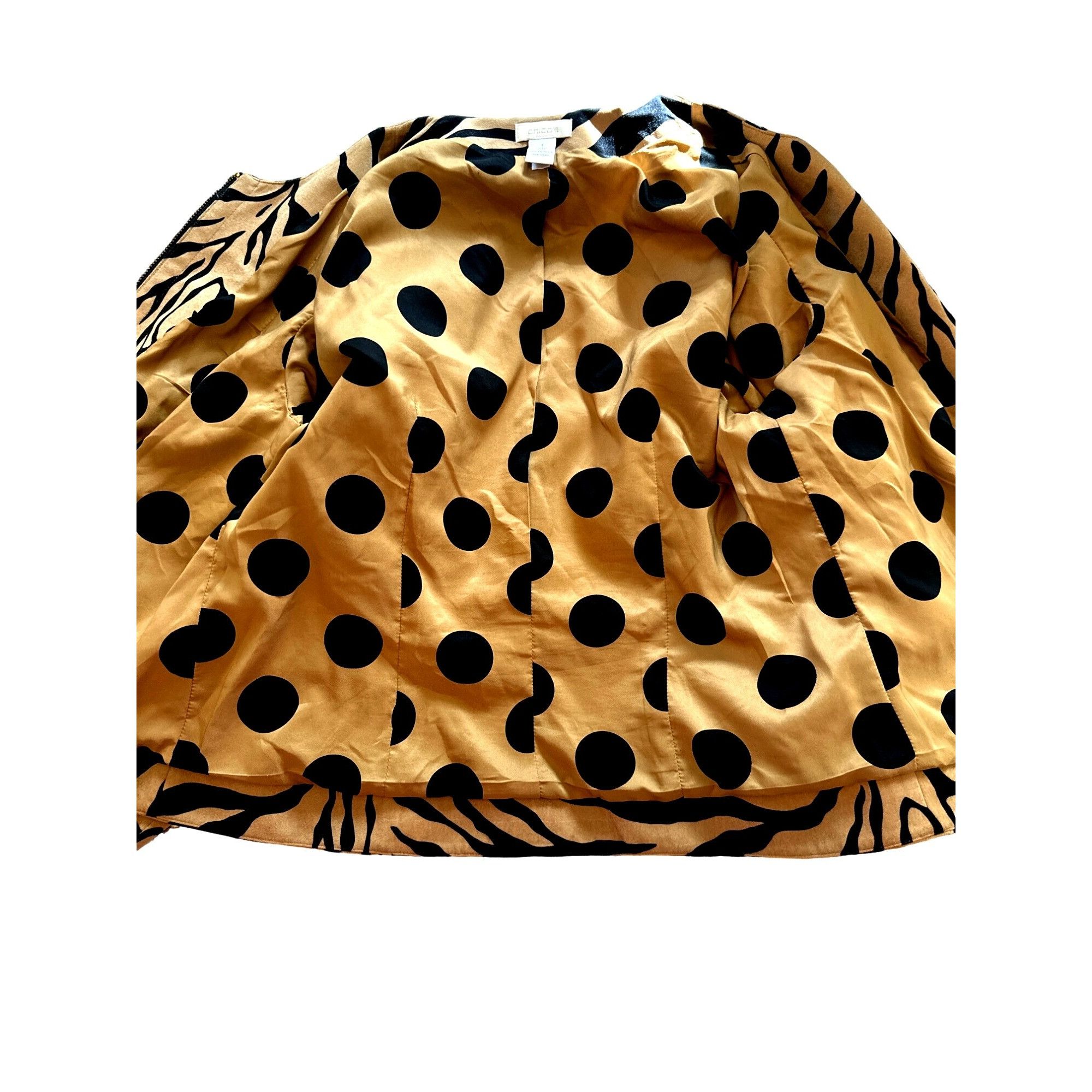 Chicos Chicos Animal Tiger Print Jacket Faux Suede Zip Front Bold S Size L / US 10 / IT 46 - 10 Thumbnail