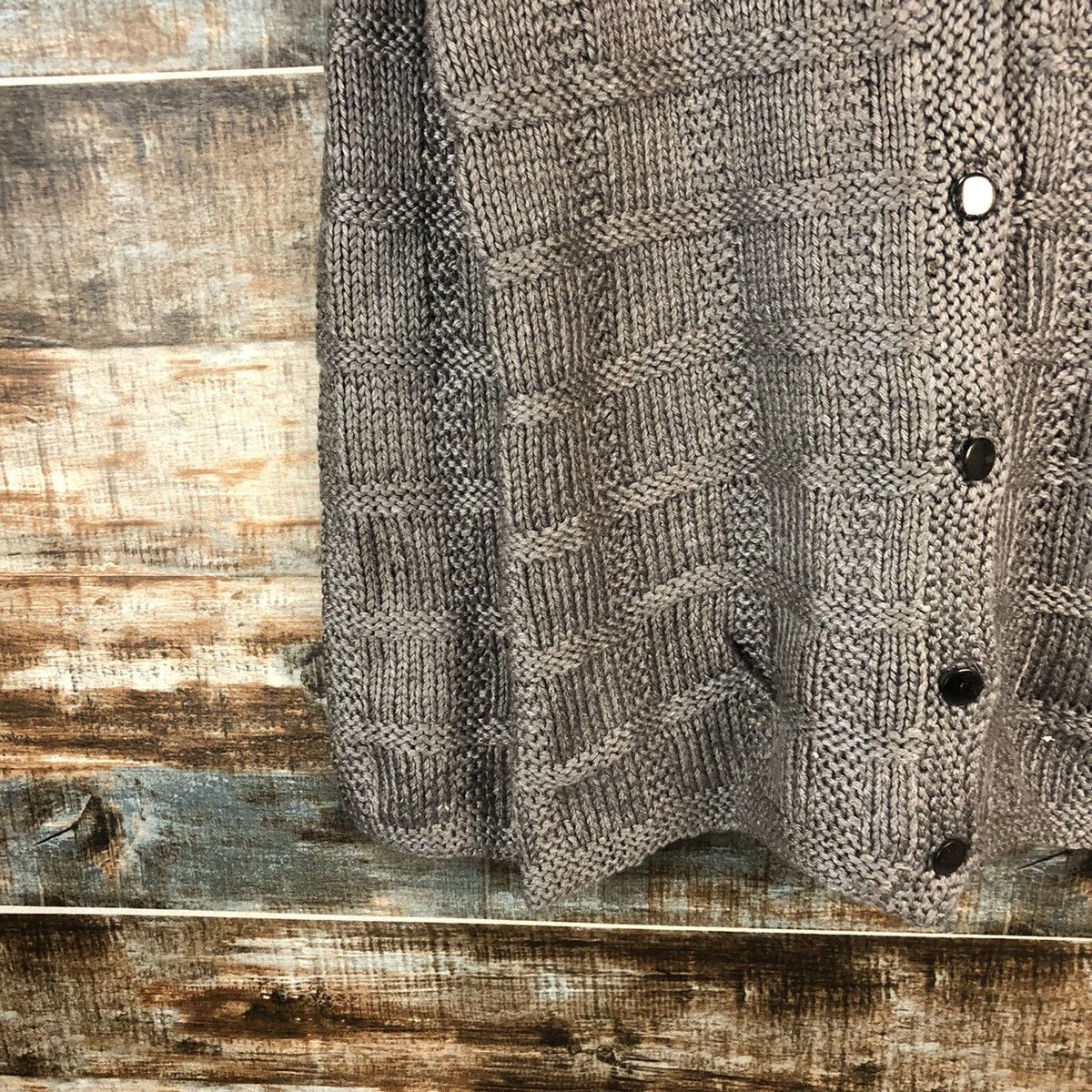 Vintage Japan vintage checkered Grey Cardigan Knitwear #A1953 Size US M / EU 48-50 / 2 - 7 Thumbnail