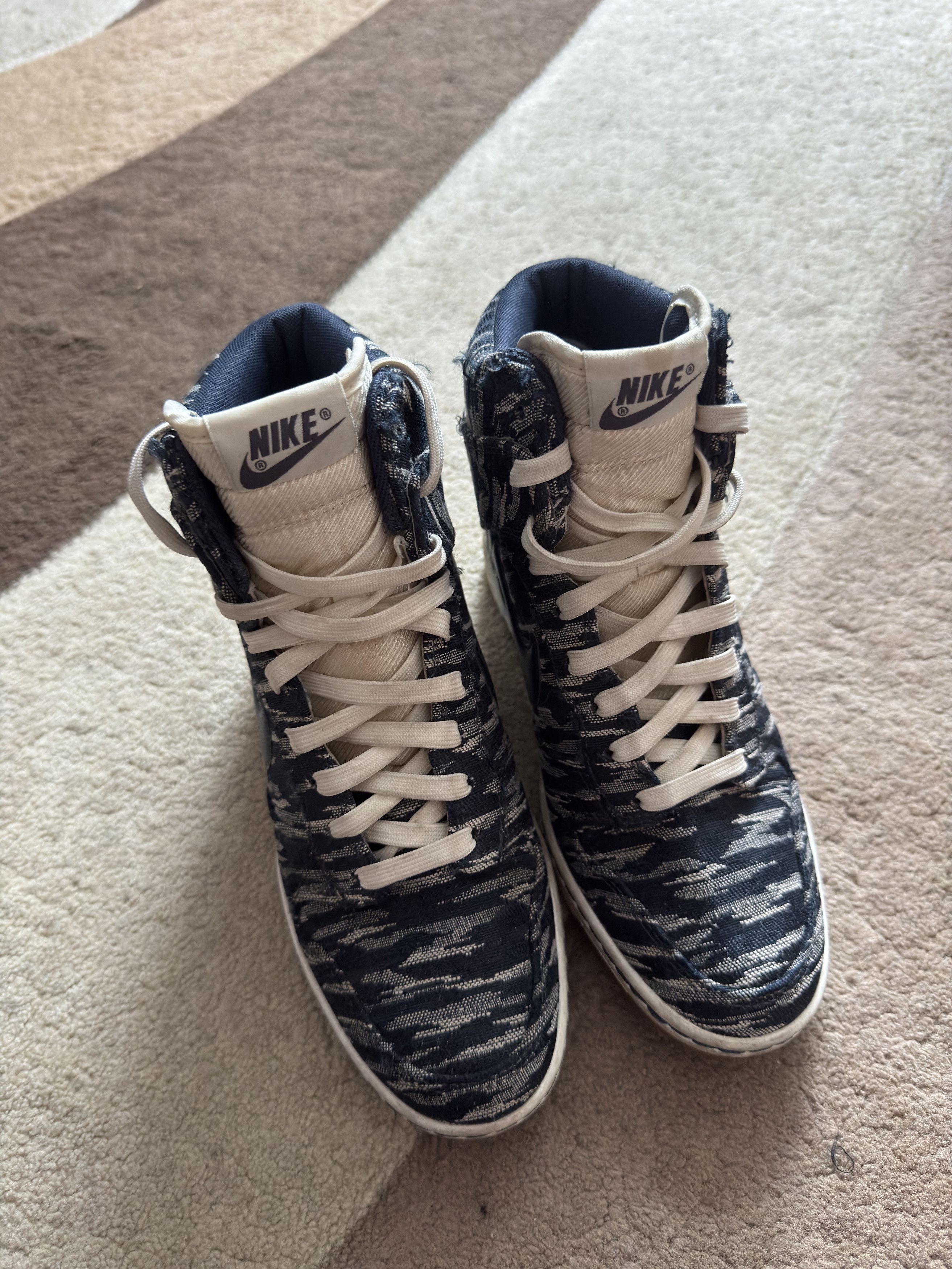 Nike Platform Nike Womens Dunk Hi Shoes Wedge Style Y2k Navy Size US 8 / IT 38 - 2 Thumbnail