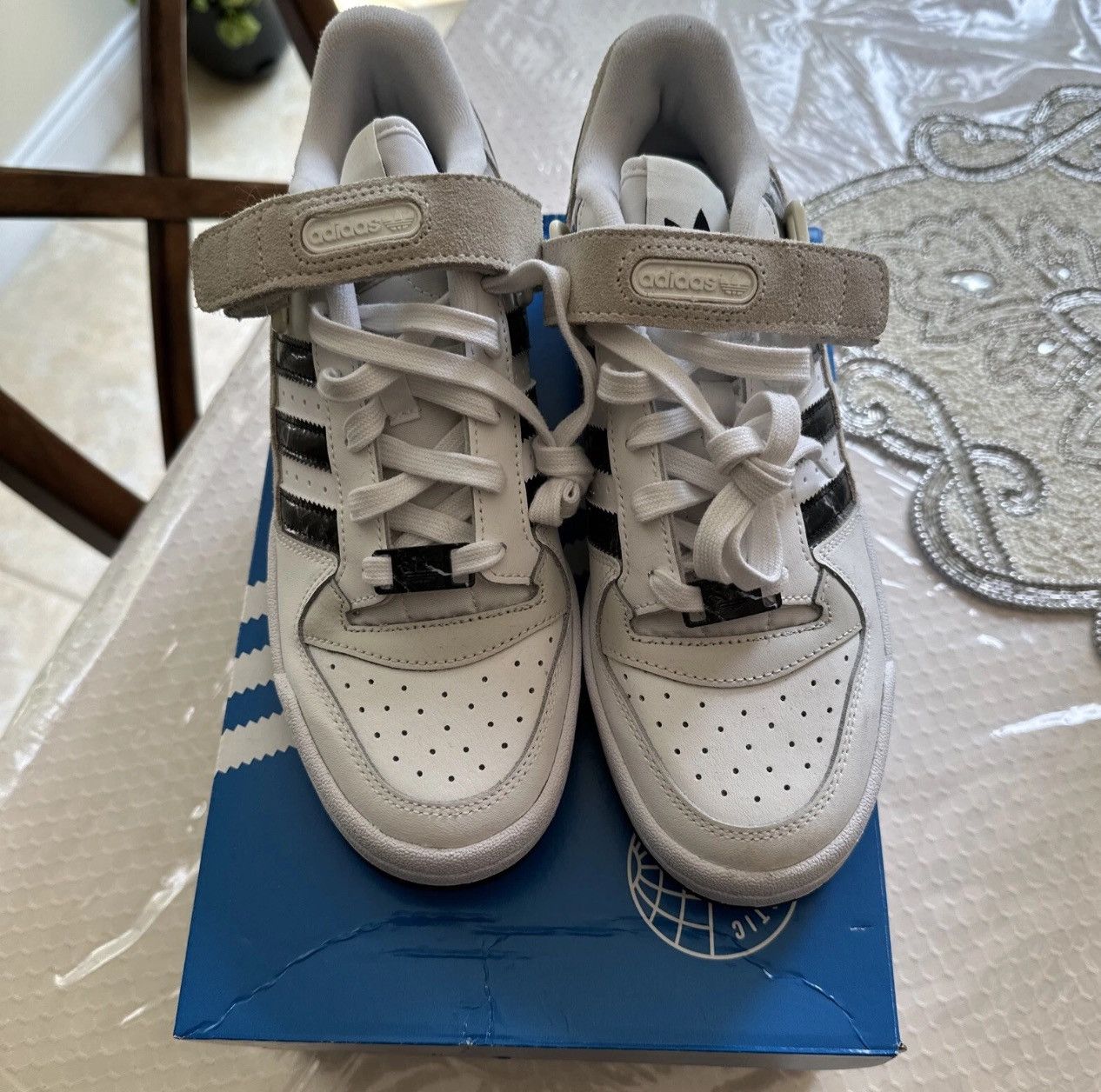 Adidas Adidas Forum Low Men's Sneakers Cloud White/Core Black SZ 8 Size US 8 / EU 41 - 5 Thumbnail