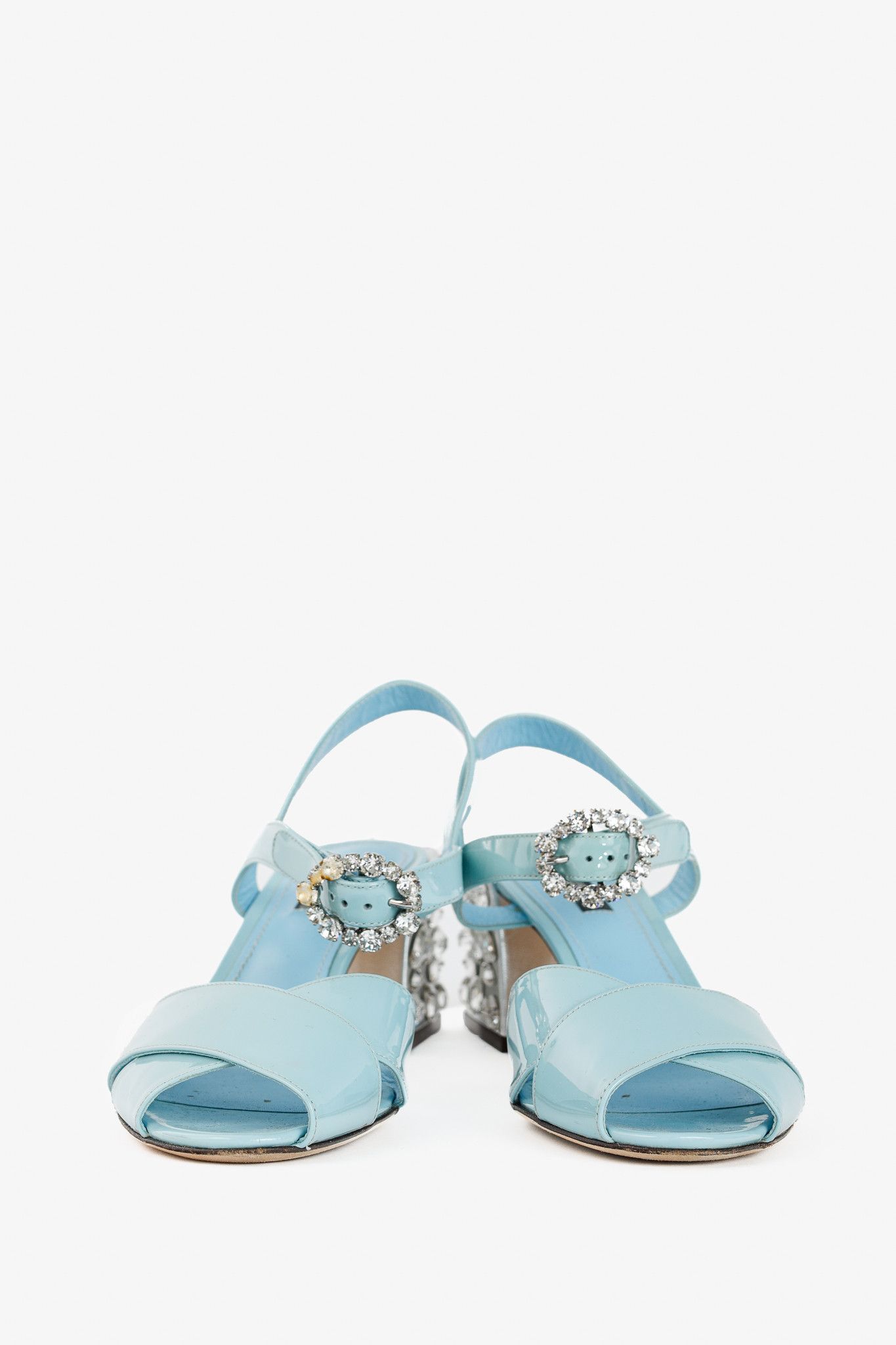 Dolce & Gabbana Dolce & Gabbana SS18 Patent-Leather Embellished-Heel Sandals Size US 7.5 / IT 37.5 - 2 Thumbnail