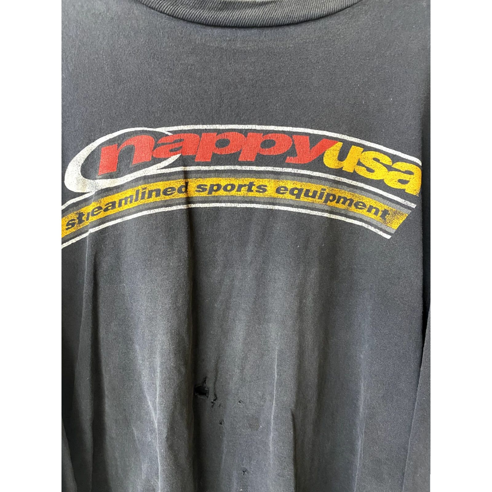 Equipment VINTAGE Nappy T-Shirt Long Sleeve Crew Neck XL Black 100% Cotton Hip Hop 90s Music Mens Tee 1990s Graphic Print Size US XL / EU 56 / 4 - 3 Thumbnail