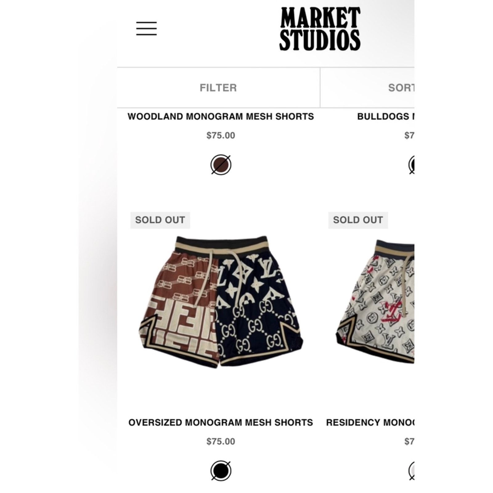 Market •NWT• SECRET CLUB OVERSIZED MONOGRAM MESH SHORTS size Large Size US 33 - 15 Thumbnail