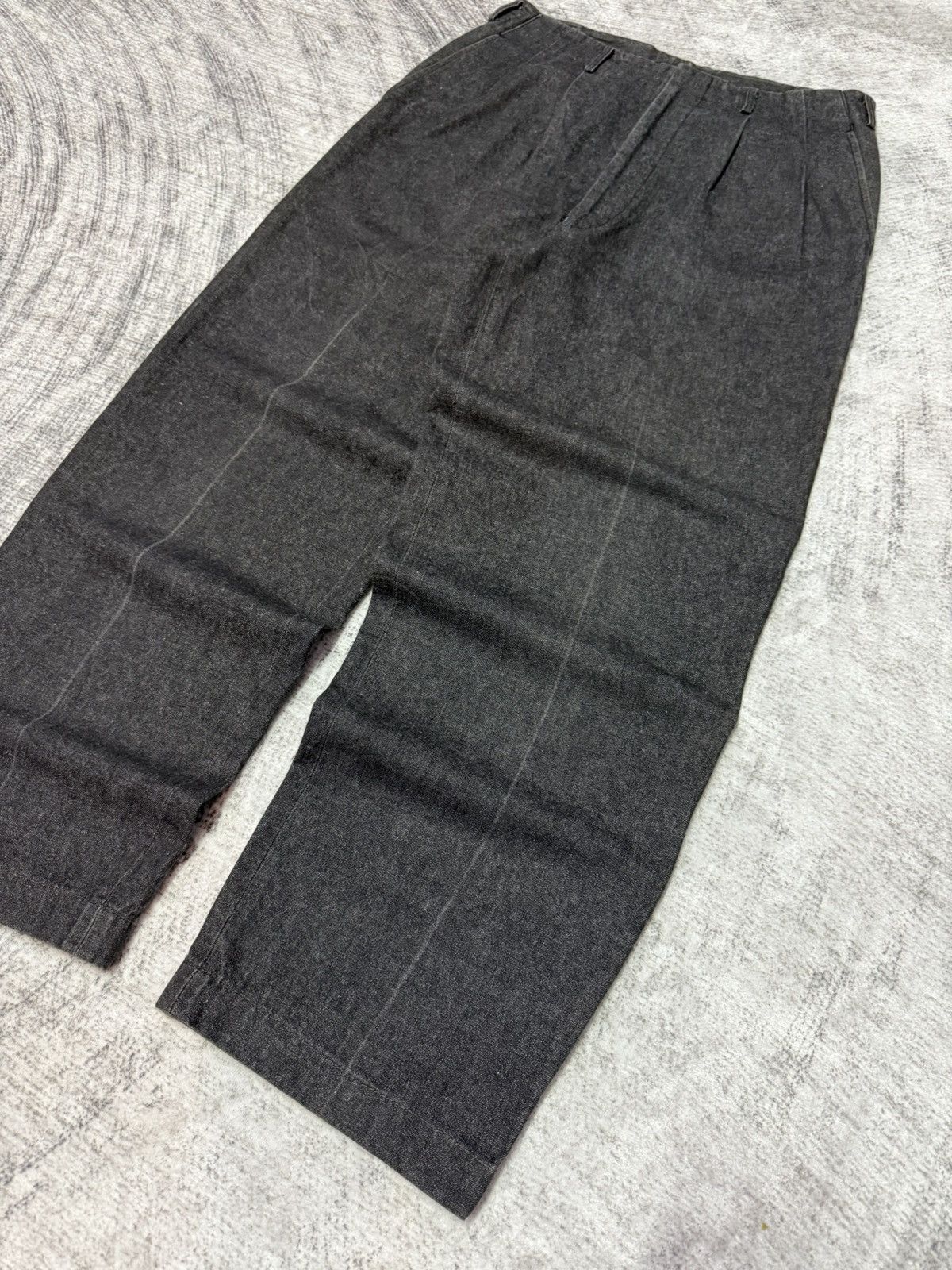 Creighton × Japanese Brand × Vintage 50s 60s Creighton Selvedge Pleated High Waist Baggy Jeans Size US 31 - 3 Thumbnail