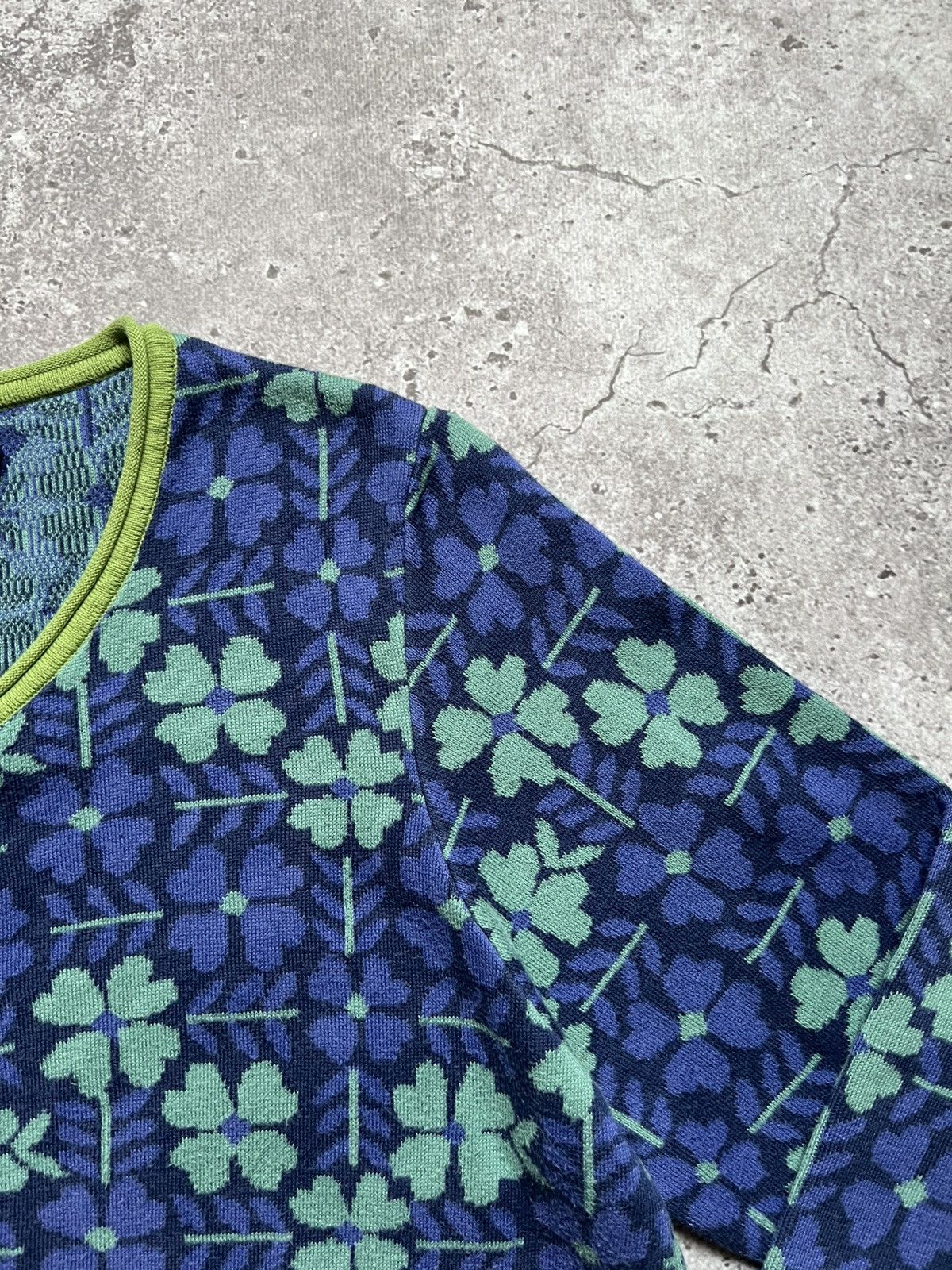 Designer Gudrun Sjoden Floral Print Cotton Cardigan Sweater Size M / US 6-8 / IT 42-44 - 5 Thumbnail