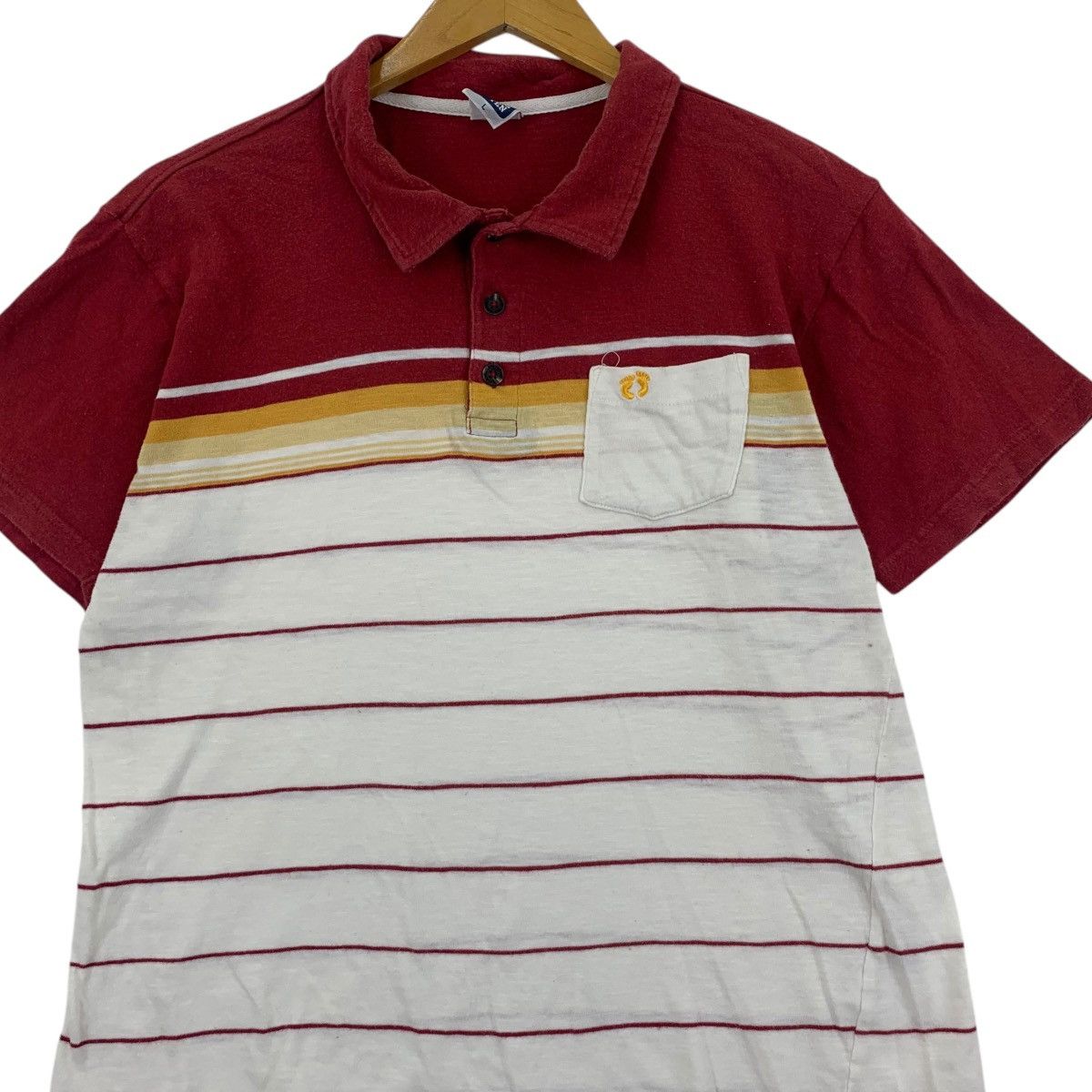 Hang Ten Vintage HANG TEN HAWAII Striped Pocket Polo Tee Shirt Top Size US L / EU 52-54 / 3 - 3 Thumbnail