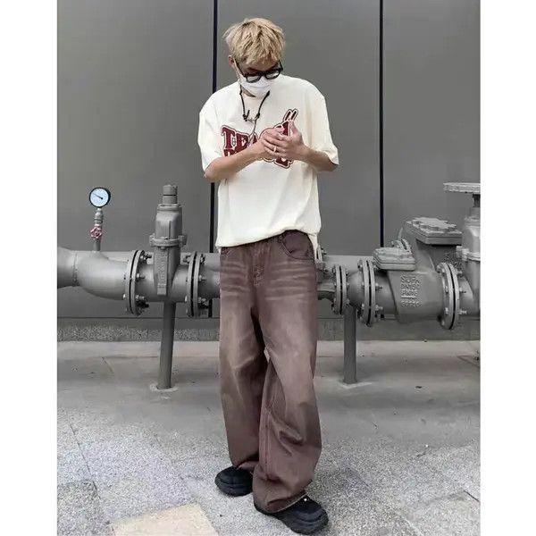 VIBE washed flared fade baggy hiphop jeans Size US 34 / EU 50 - 1 Thumbnail