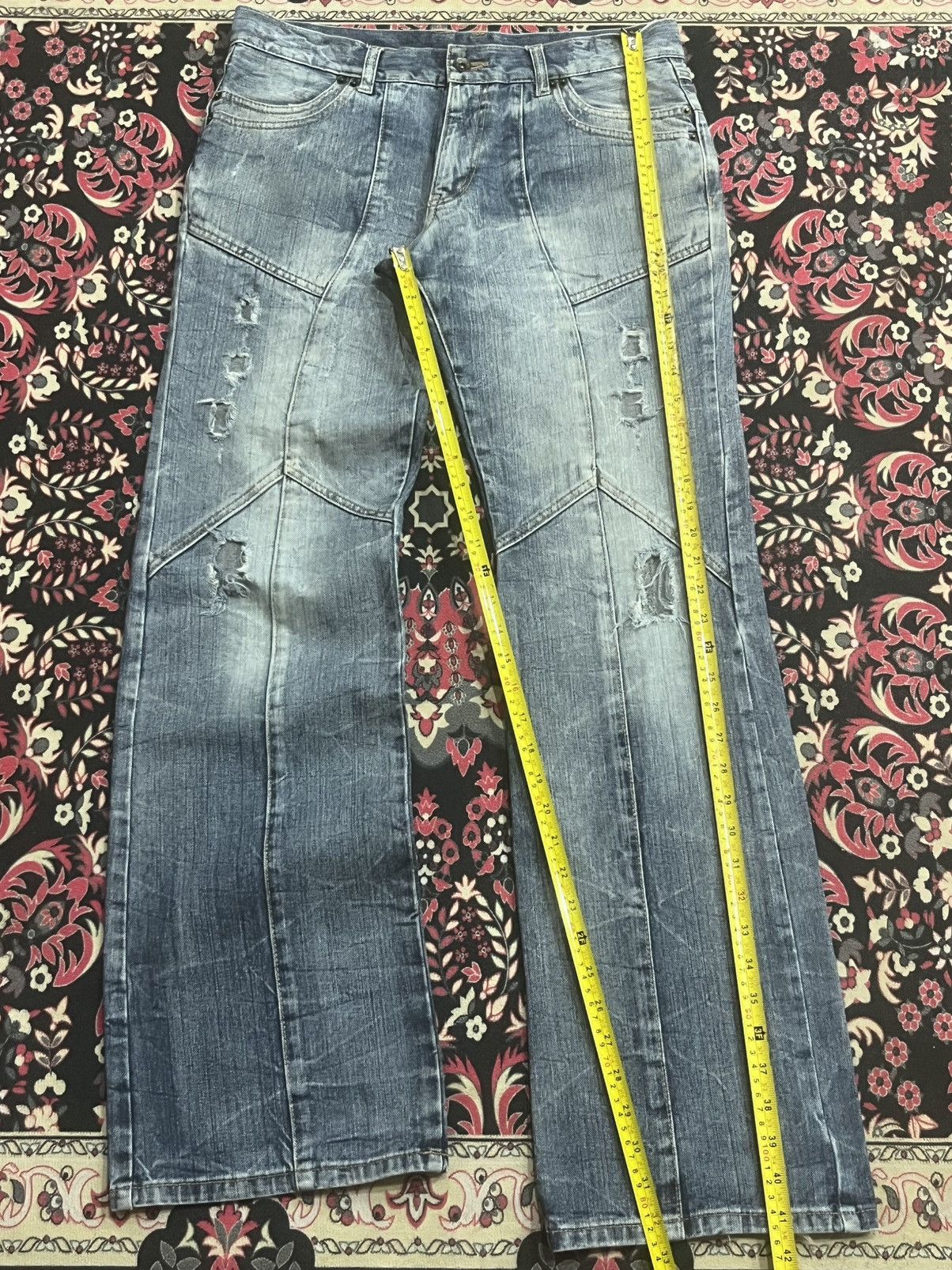 semanticdesign Semantic Design Light Blue Panel Distressed Flare Jeans Size US 32 / EU 48 - 10 Thumbnail