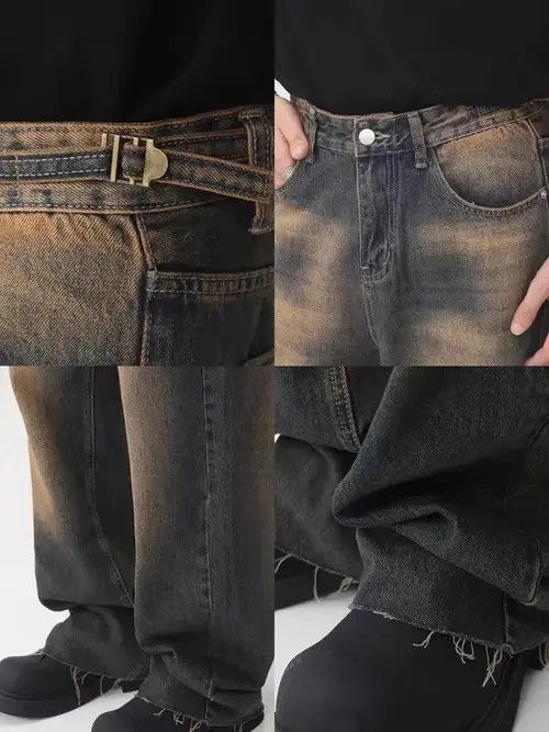 Japanese Brand × Jean Vintage Distressed Straight High Street Wide-Leg Jeans Size US 32 / EU 48 - 4 Thumbnail
