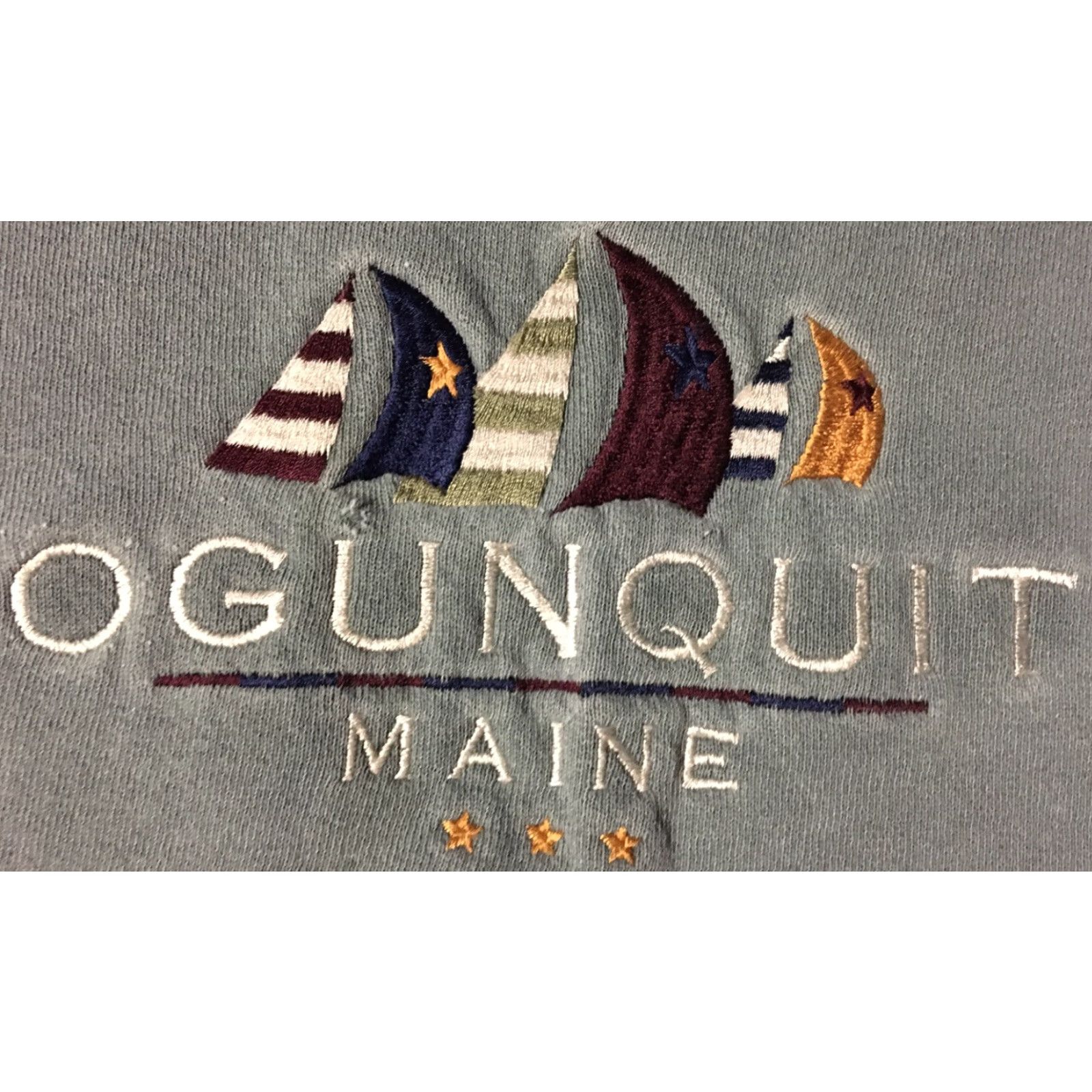 Vintage VINTAGE Maine Spellout Faded Distressed Sweatshirt L Green 90s Grunge nautical School Pullover Mens Sweatshirt Size US L / EU 52-54 / 3 - 2 Thumbnail