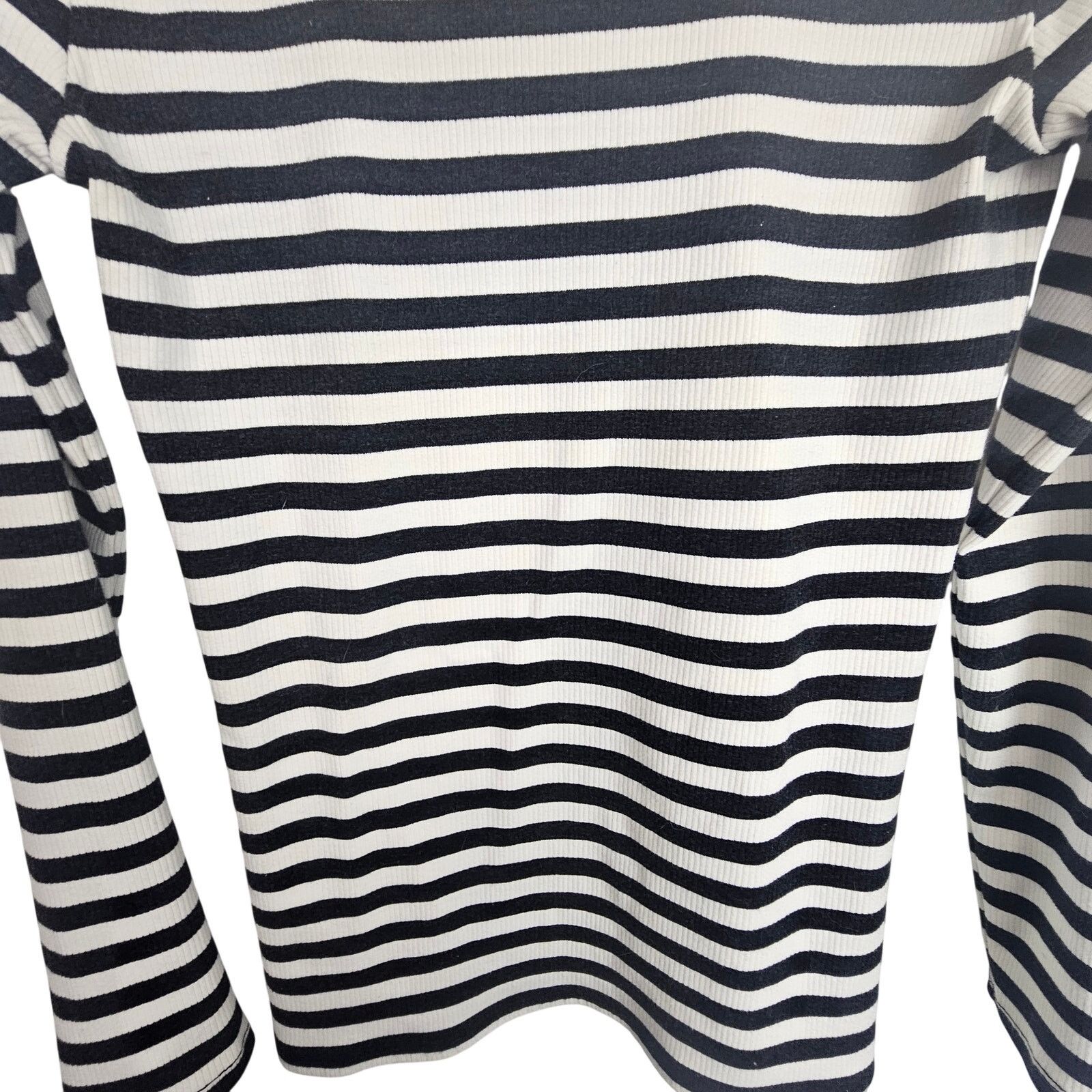 Abercrombie & Fitch Abercrombie & Fitch Striped Ribbed Turtleneck S Stretch Size S / US 4 / IT 40 - 3 Thumbnail