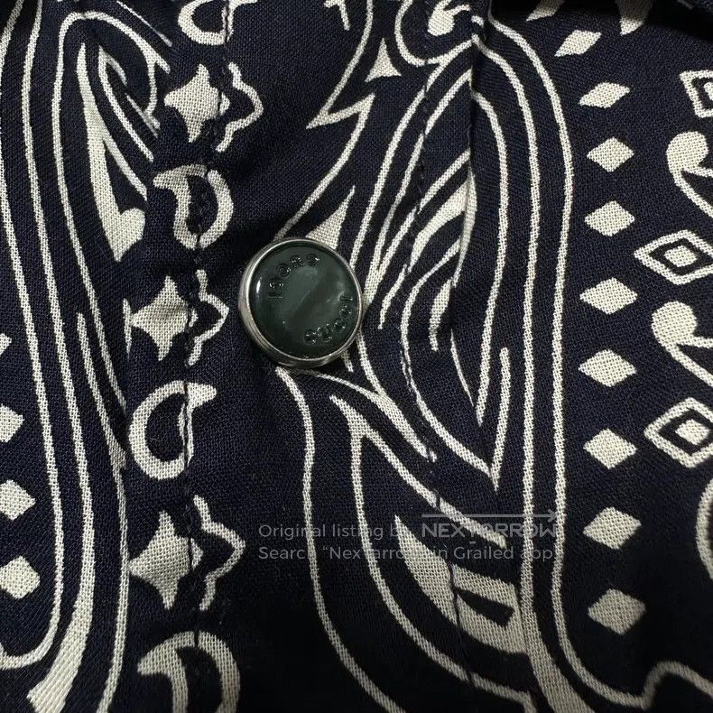 Gucci Gucci Size 39 Cashew flower logo pearl button shirt Size US XXS / EU 40 - 3 Thumbnail
