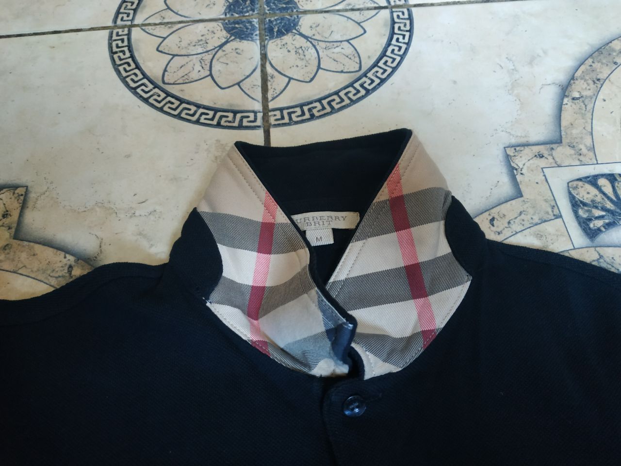 Burberry Burberry Brit Men’s Navy Blue Polo Shirt Nova Check Size US M / EU 48-50 / 2 - 3 Thumbnail