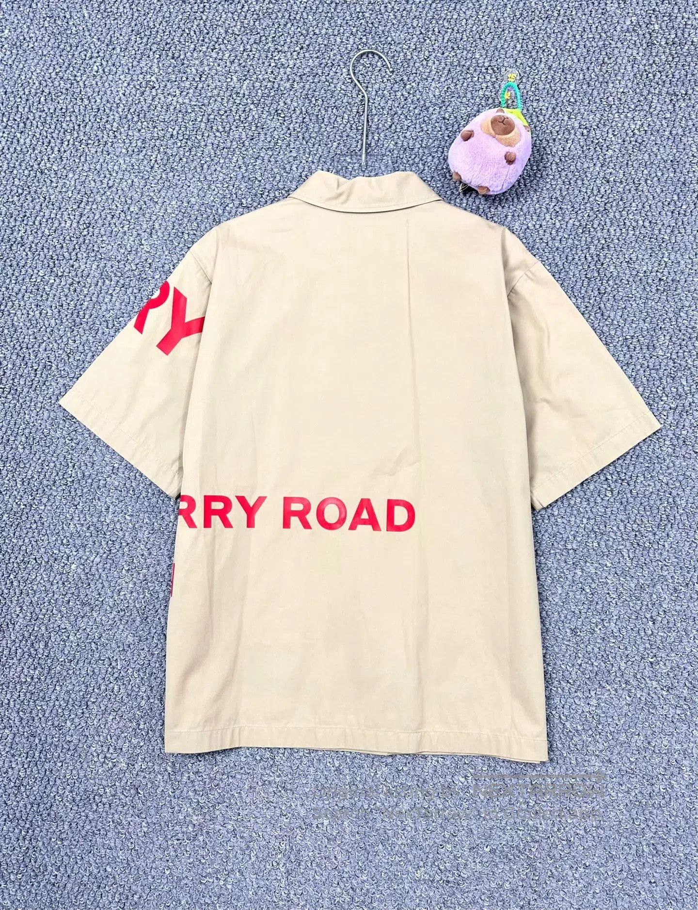 Burberry Burberry Khaki Half-zip Logo Printed Short Sleeve Shirt| Size XXS / US 00 / IT 34 - 2 Thumbnail