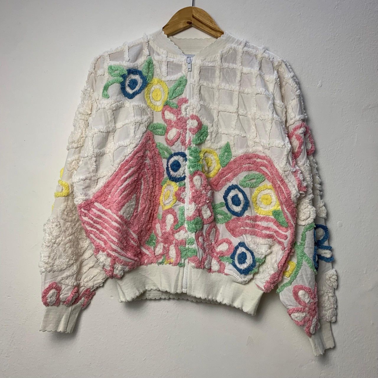 Vintage Vintage Damze Handcrafted Floral Embroidery Chenille Jacket Size US XL / EU 56 / 4 - 1 Thumbnail