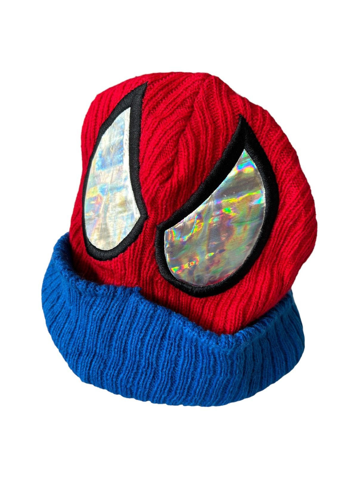 Japanese Brand × Vintage Y2k Spider Man Beanie Hat Eye Big Logo 00s Size ONE SIZE - 3 Thumbnail