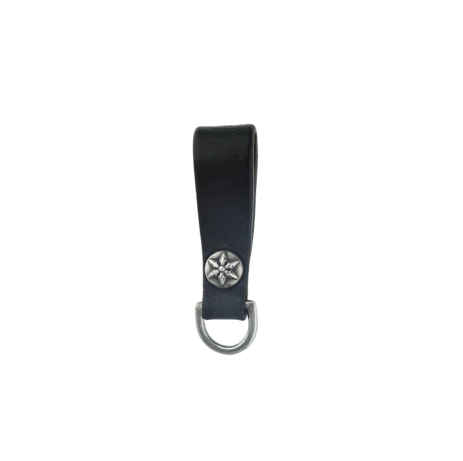 Pre-owned Chrome Hearts Leather Star Belt Loop In Black