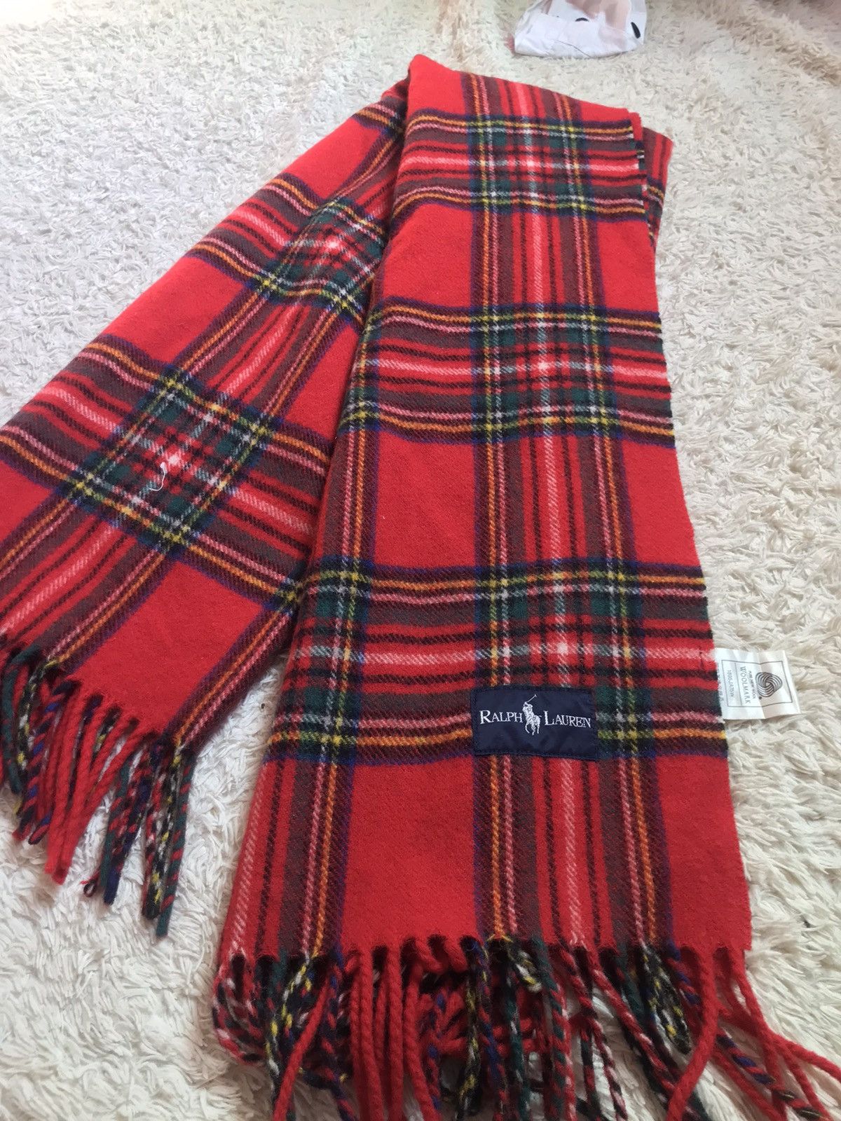 Polo Ralph Lauren × Vintage ‼️VINTAGE SCARF RALPH LAUREN WOOL TARTAN PATTERN‼️ Size ONE SIZE - 1 Thumbnail