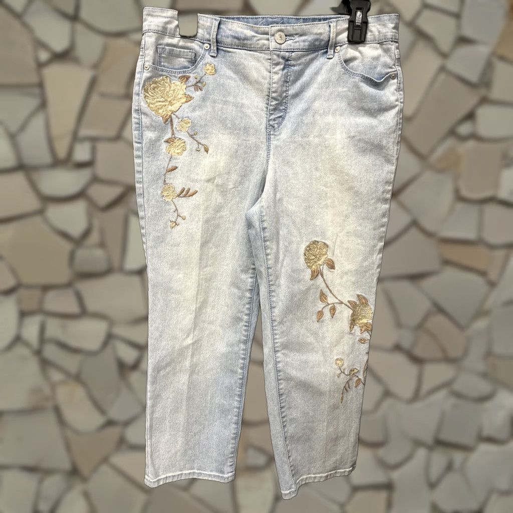 Gloria Vanderbilt Women's Jordyn Embellished Capri Pants - Casual Stretch Pants With Button Closure - View #7