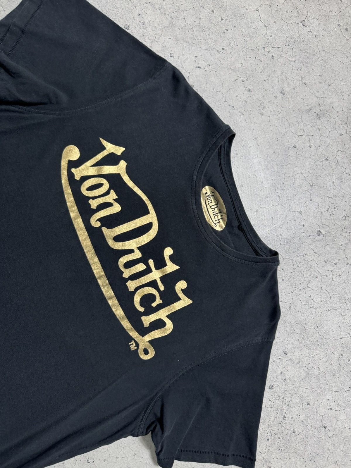 Von Dutch Von Dutch Black Big Logo T-Shirt Size L Size US L / EU 52-54 / 3 - 4 Thumbnail