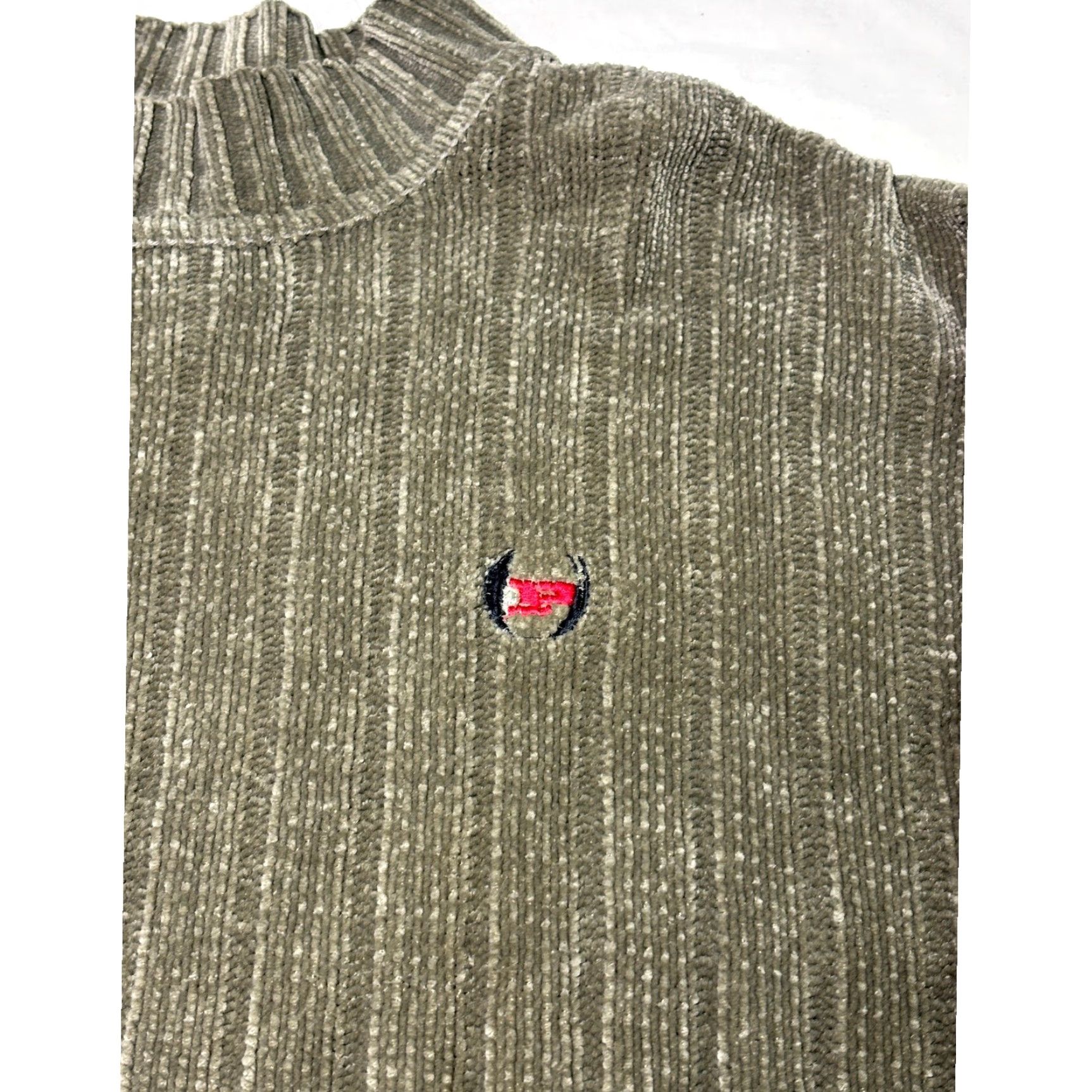 Phat Farm VINTAGE Phat Farm Mens Chenille Ombre Sweater Mock Neck Ribbed Olive Brown Large Size US L / EU 52-54 / 3 - 2 Thumbnail