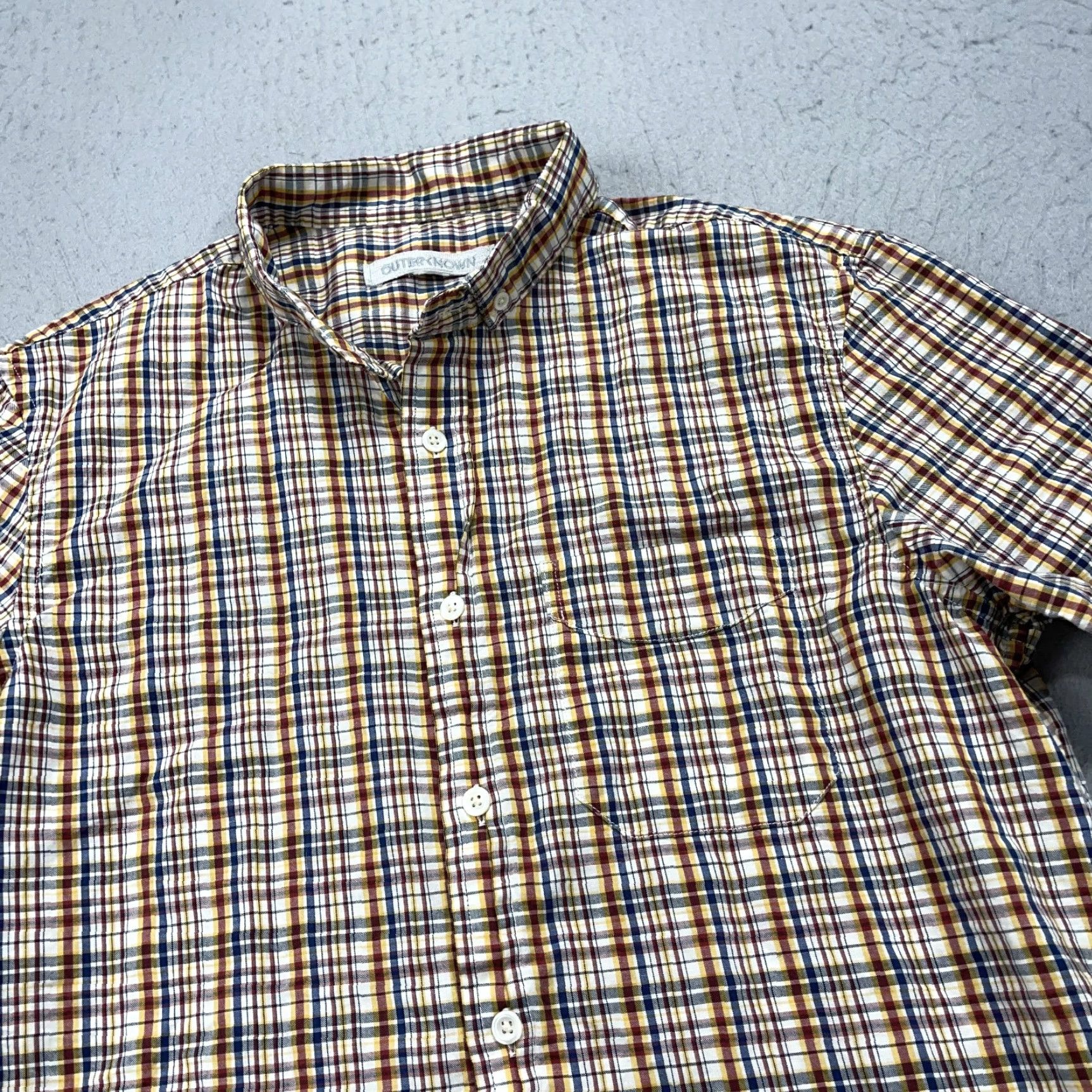 Outerknown Outerknown Shirt Mens M Yellow Plaid Camp Short Sleeve Button-Up Casual Size US M / EU 48-50 / 2 - 3 Thumbnail