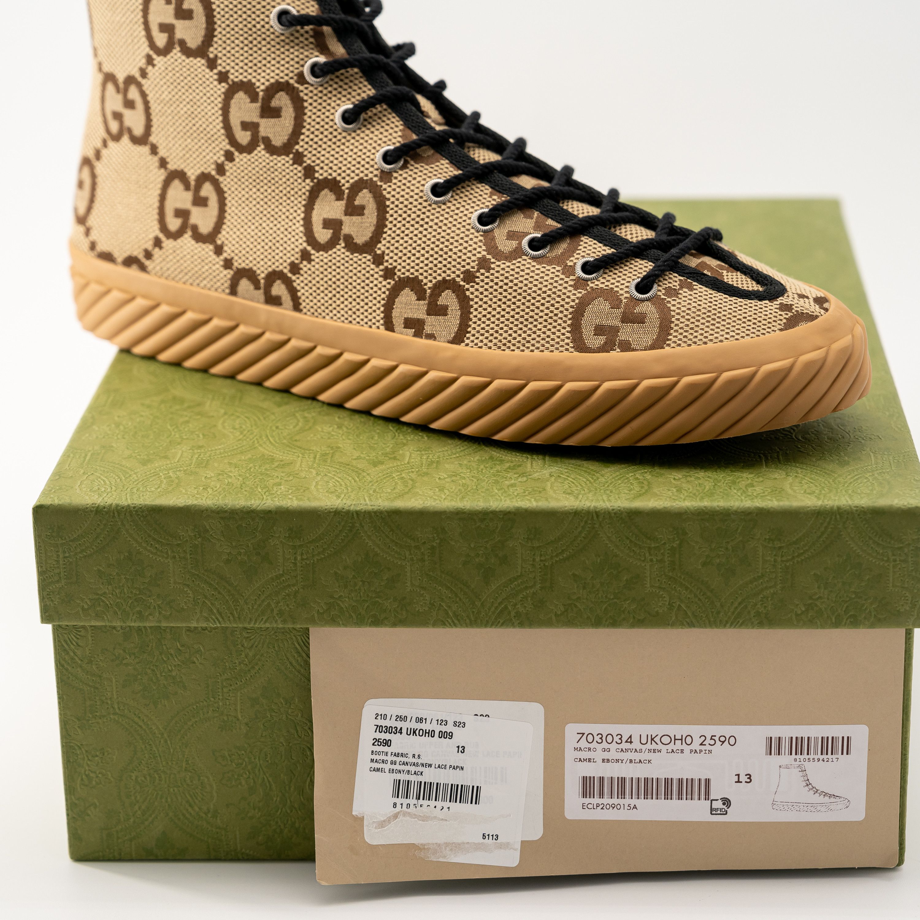Gucci size 13G - Gucci GG Canvas High Top Sneakers Brown Size US 13 / EU 46 - 8 Thumbnail