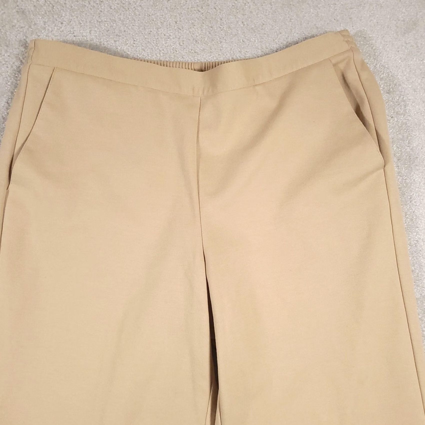 Vintage Alfred Dunner Pants Womens 10 Beige Straight Leg Pull On Pockets Stretch Comfort Dress Pants Size 32" / US 10 / IT 46 - 3 Thumbnail