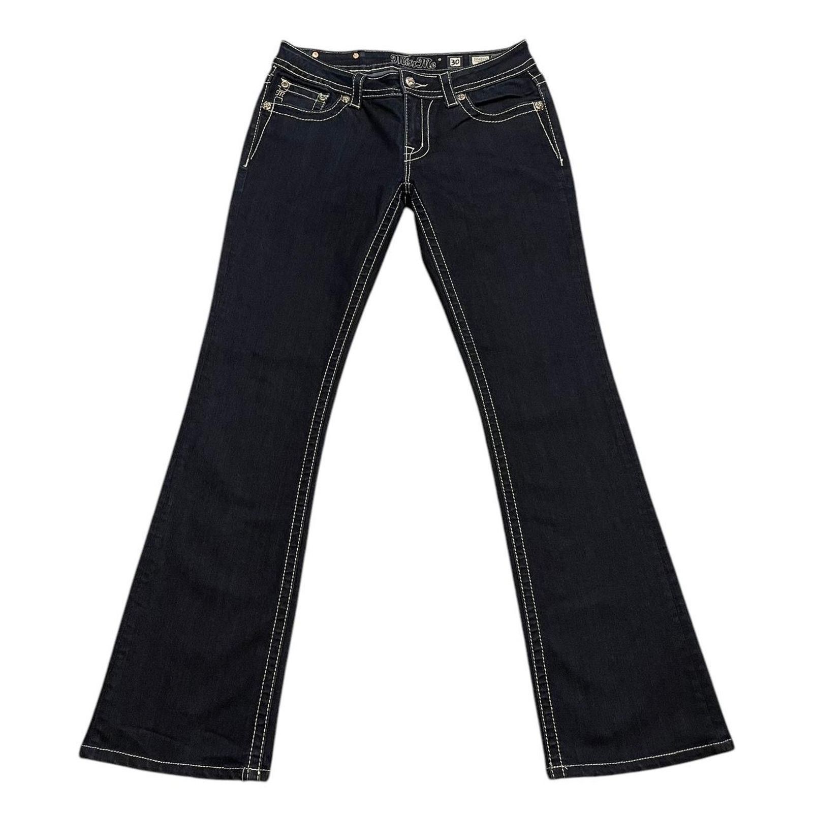 Miss Me VTG Y2K rave skater Miss Me bootcut jeans studded crosses Size 30" / US 8 / IT 44 - 2 Thumbnail
