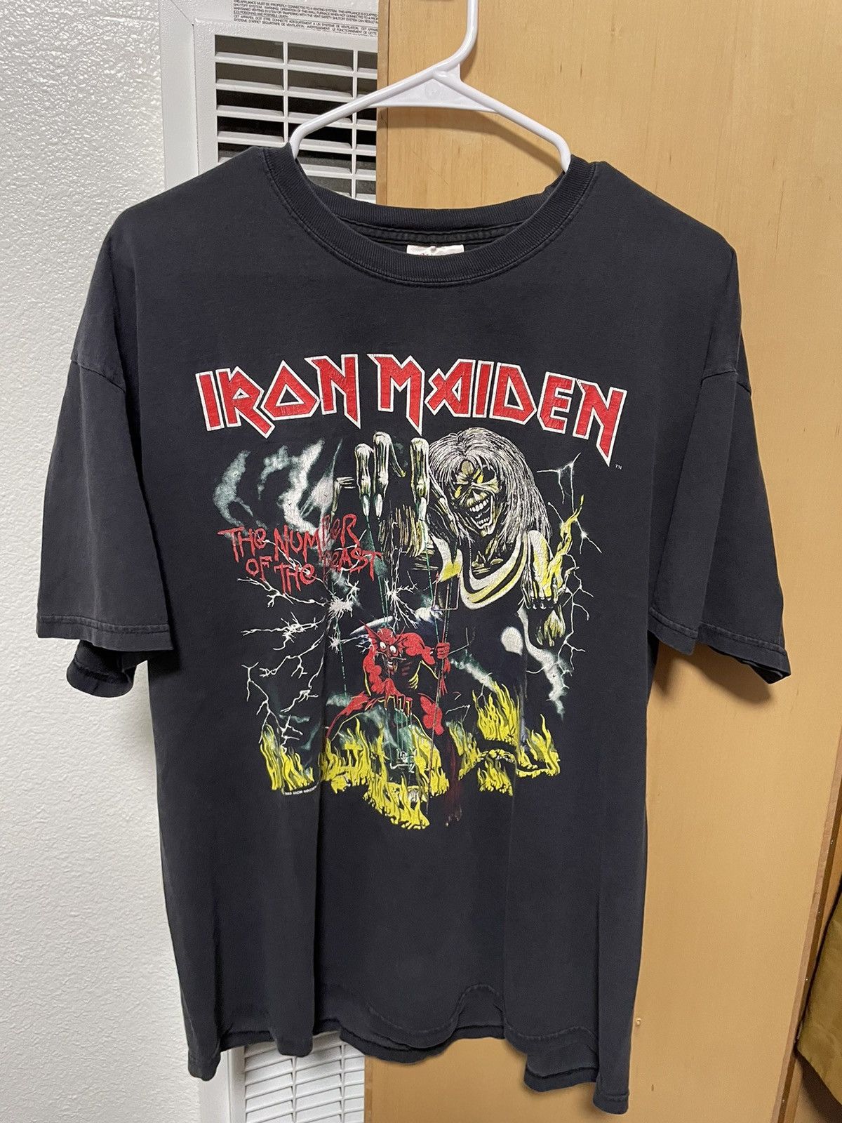 image of Vintage Iron Maiden 666 Tee, Size Xl, Black Colorway, Men's