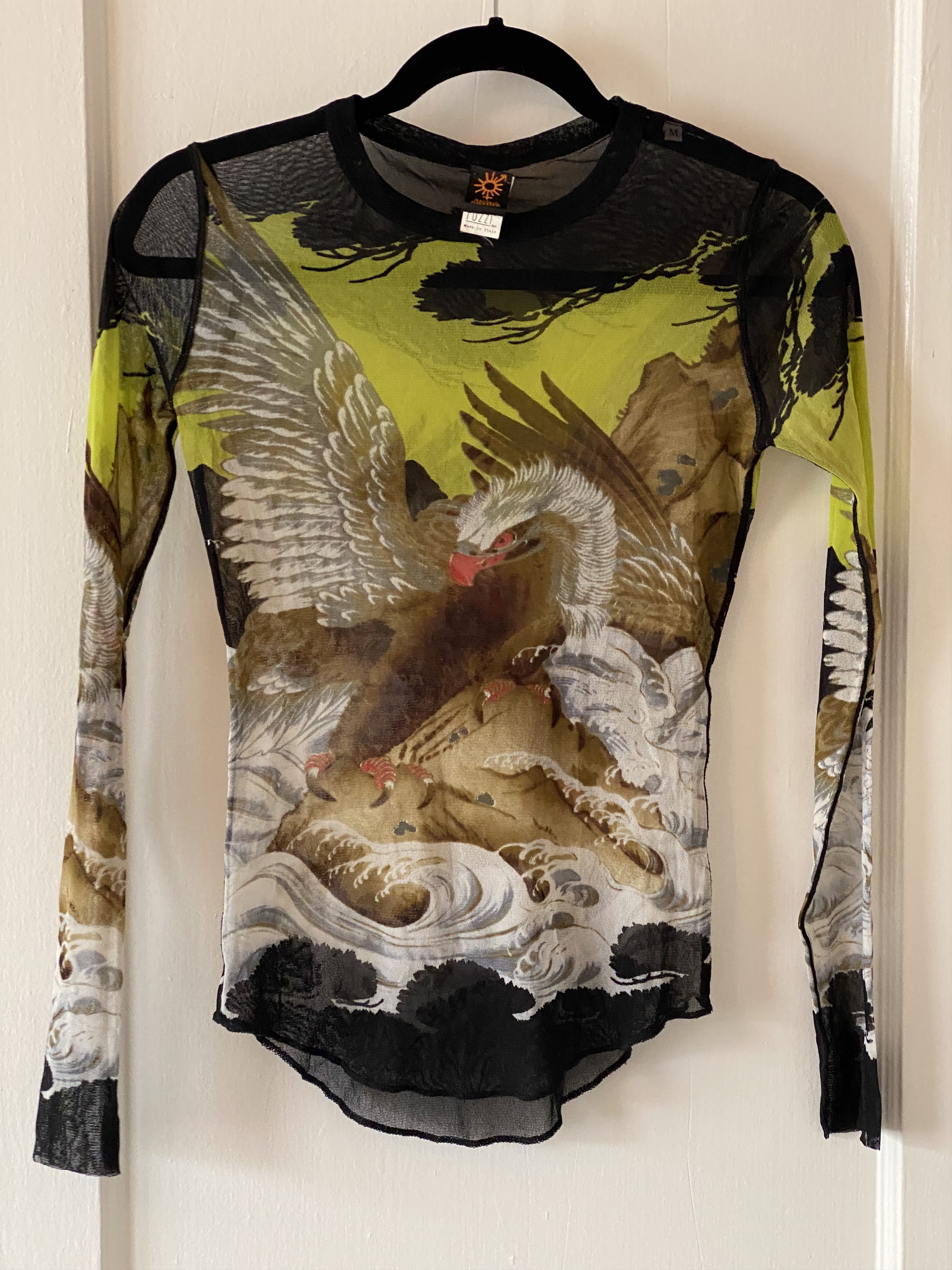 JPG Rising Phoenix + Japanese Print Mesh LS Top