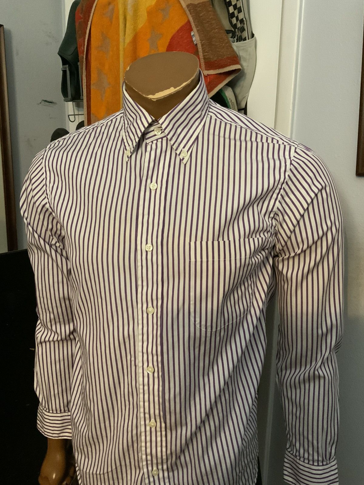 Brooks Brothers Brooks Brothers Polo Extra Slim Purple Stripe Dress Shirt Size US S / EU 44-46 / 1 - 10 Thumbnail