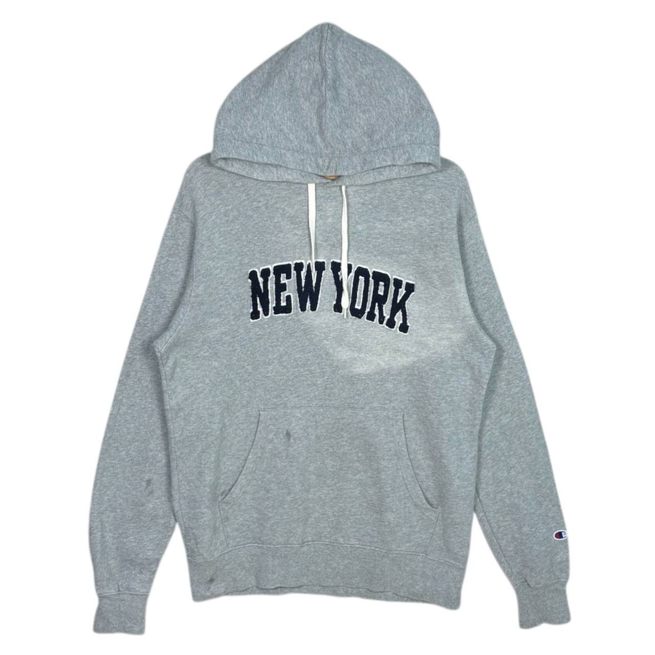 Champion Vtg 90s Champion New York Spell Out Hoodie Sweatshirt L Grey Size US L / EU 52-54 / 3 - 1 Thumbnail