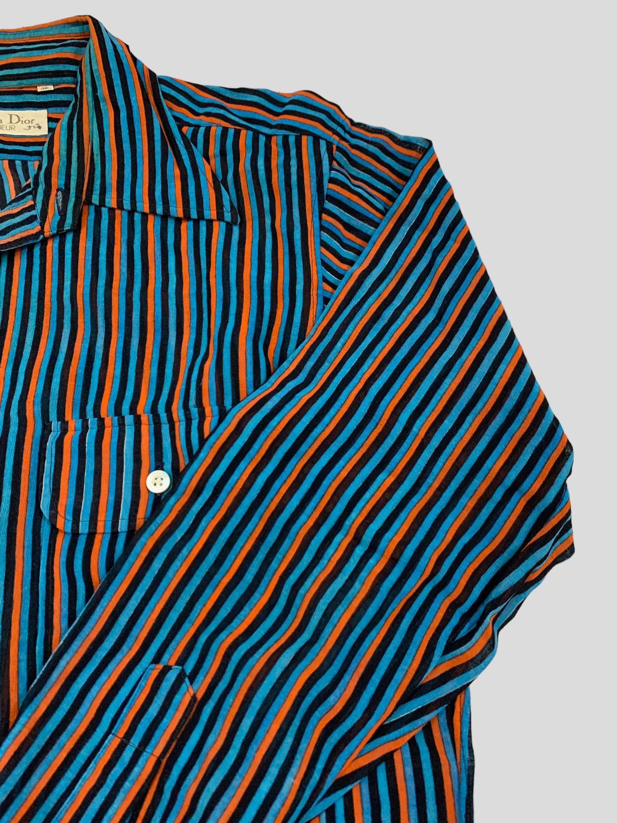 Christian Dior Monsieur VINTAGE CHRISTIAN DIOR MONSIEUR STRIPE TEE Size L / US 10 / IT 46 - 4 Thumbnail