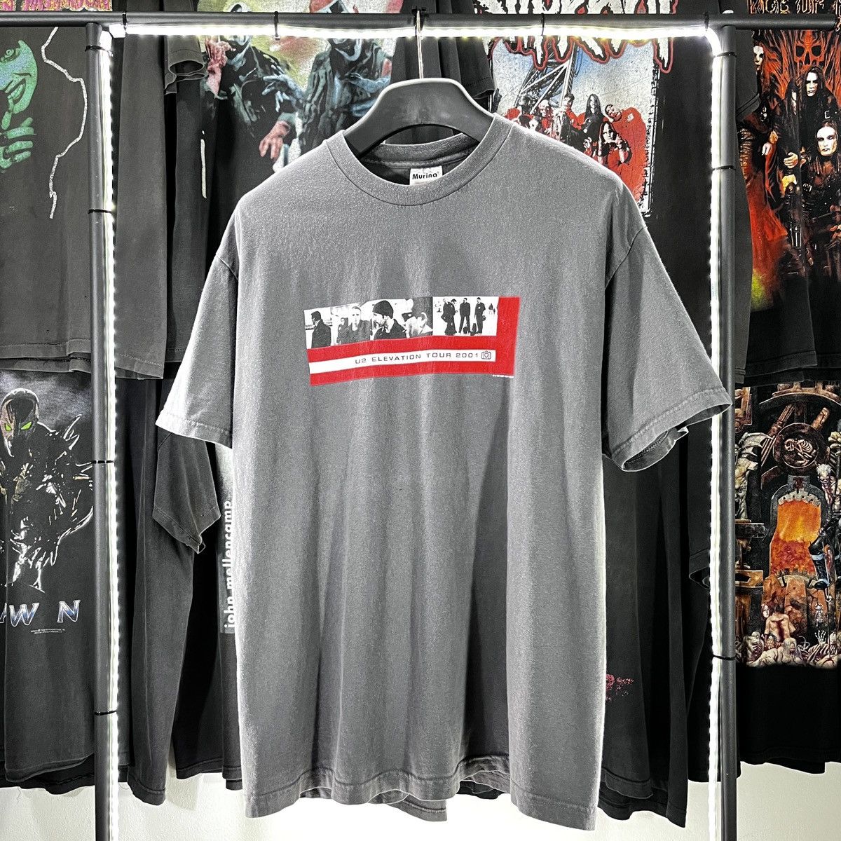 image of Band Tees x Vintage U2 Elevation Tour 2001 in Grey, Men's (Size XL)