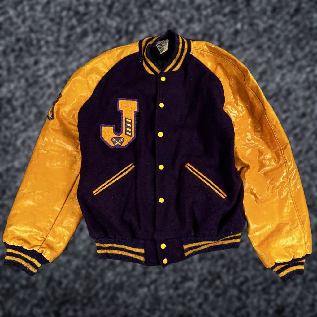 Vintage VINTAGE Howe Athletic Apparel Varsity Jacket Mens XL Purple Gold Football 90s Size US XL / EU 56 / 4 - 1 Thumbnail