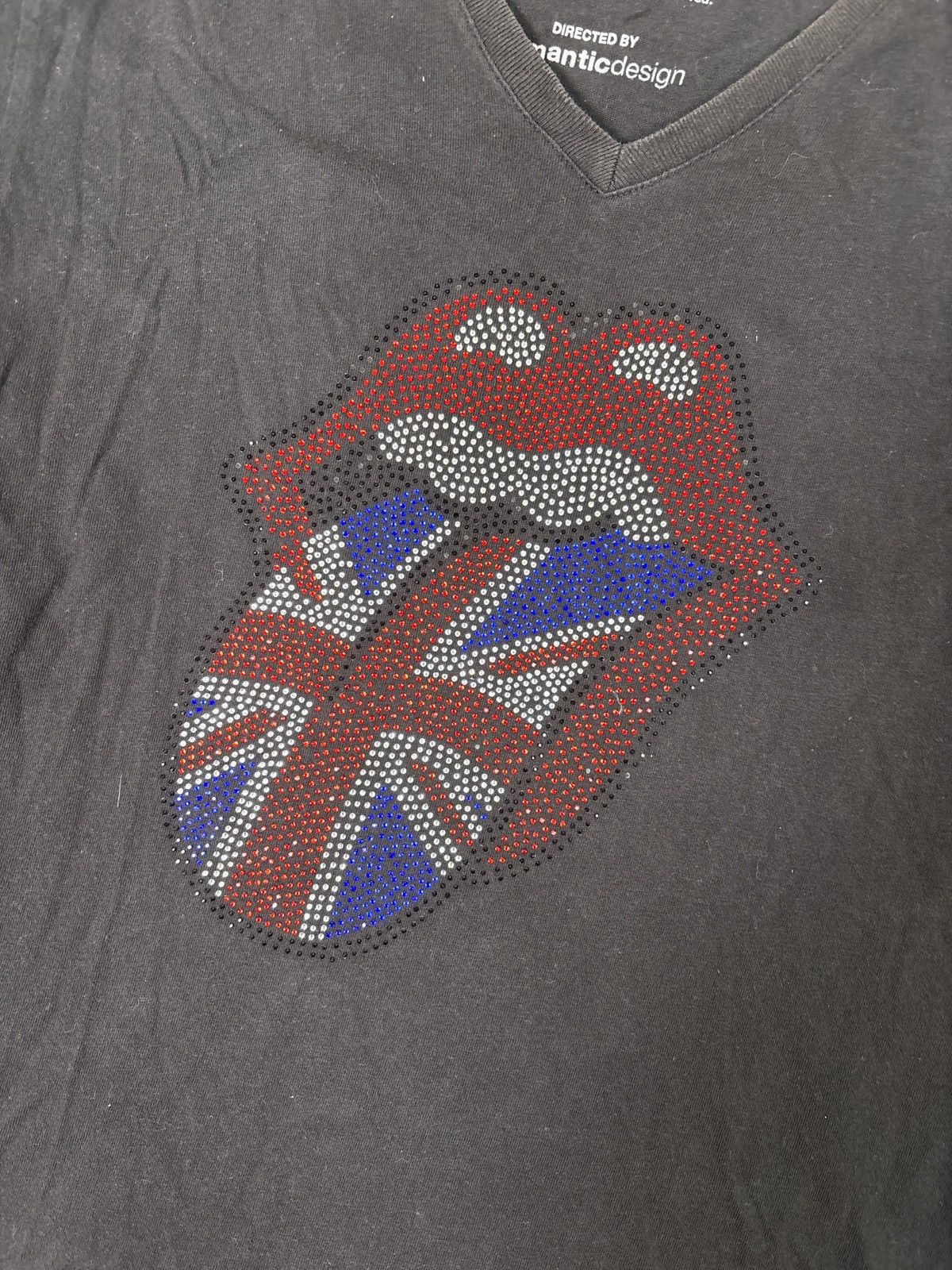 The Rolling Stones ROLLING STONES UK FLAG LOGO RHINESTONE T SHIRT Size US M / EU 48-50 / 2 - 2 Thumbnail